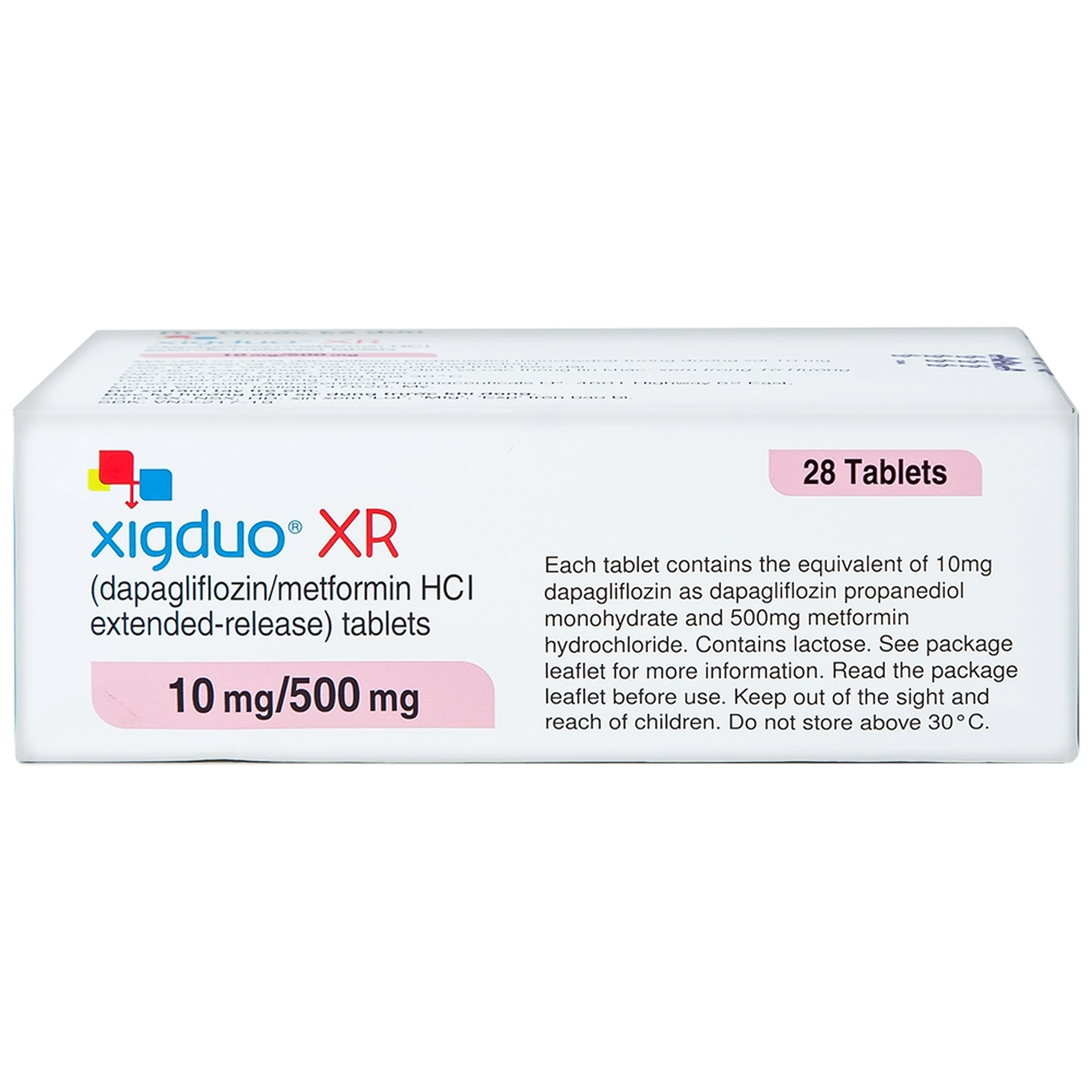 Thuốc Xigduo XR 10mg/500mg Astrazeneca cải thiện kiểm soát đường huyết (4 vỉ x 7 viên) 