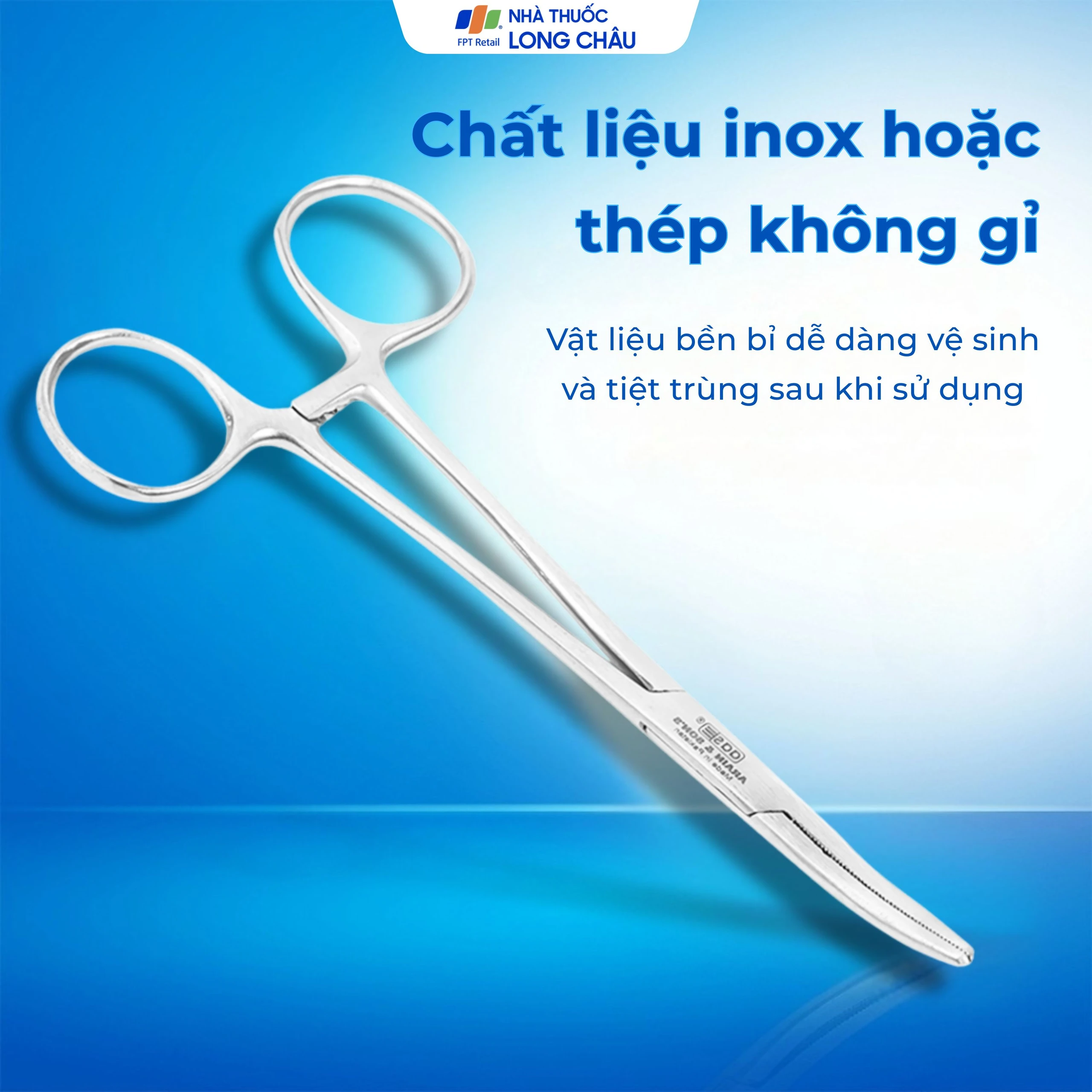 Pen gắp cong không mấu size 16cm dùng kẹp bông băng, băng gạc rửa vết thương 4