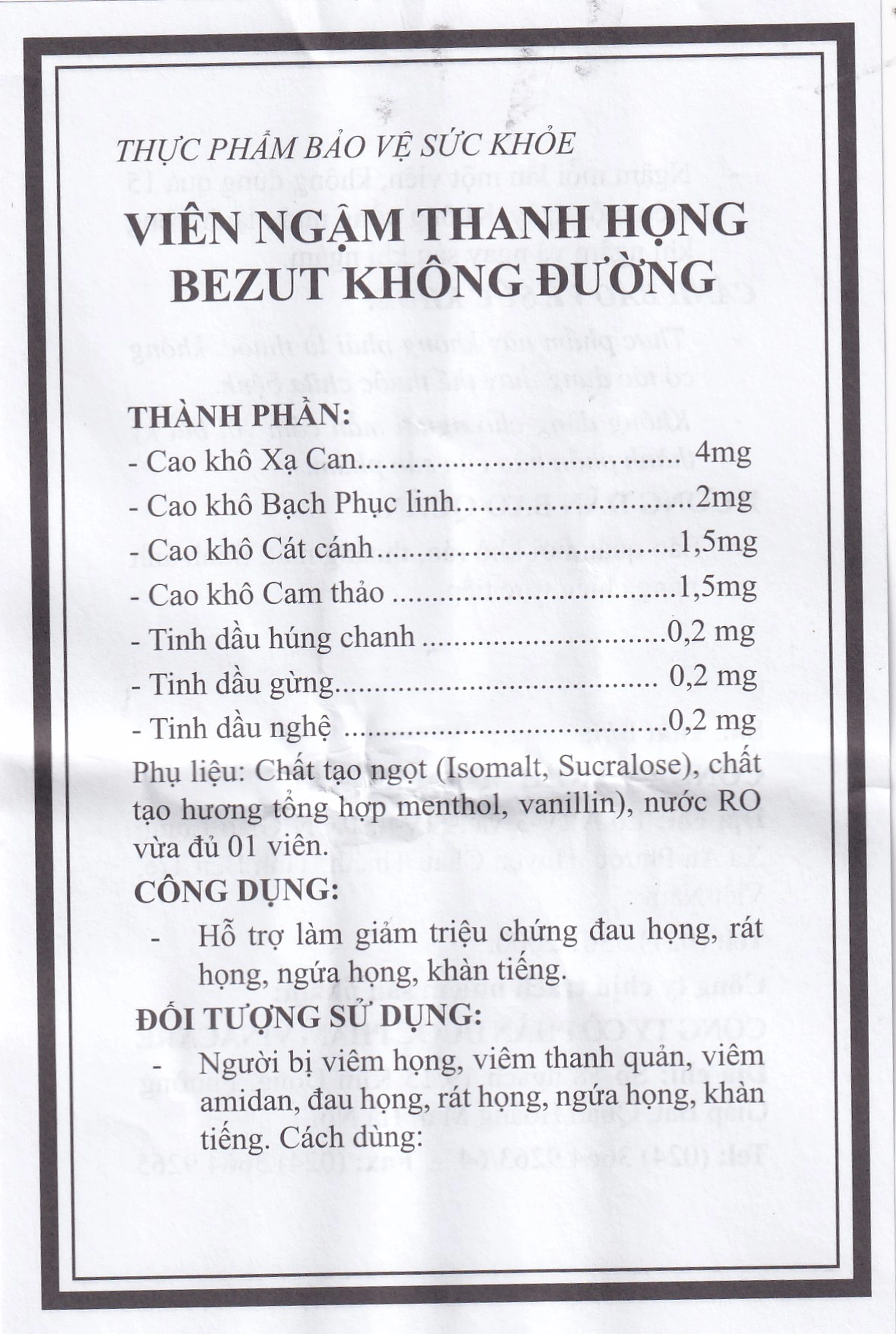 Viên ngậm thanh họng Bezut không đường hỗ trợ làm giảm triệu chứng đau họng, rát họng (5 vỉ x 4 viên x 2g) 7