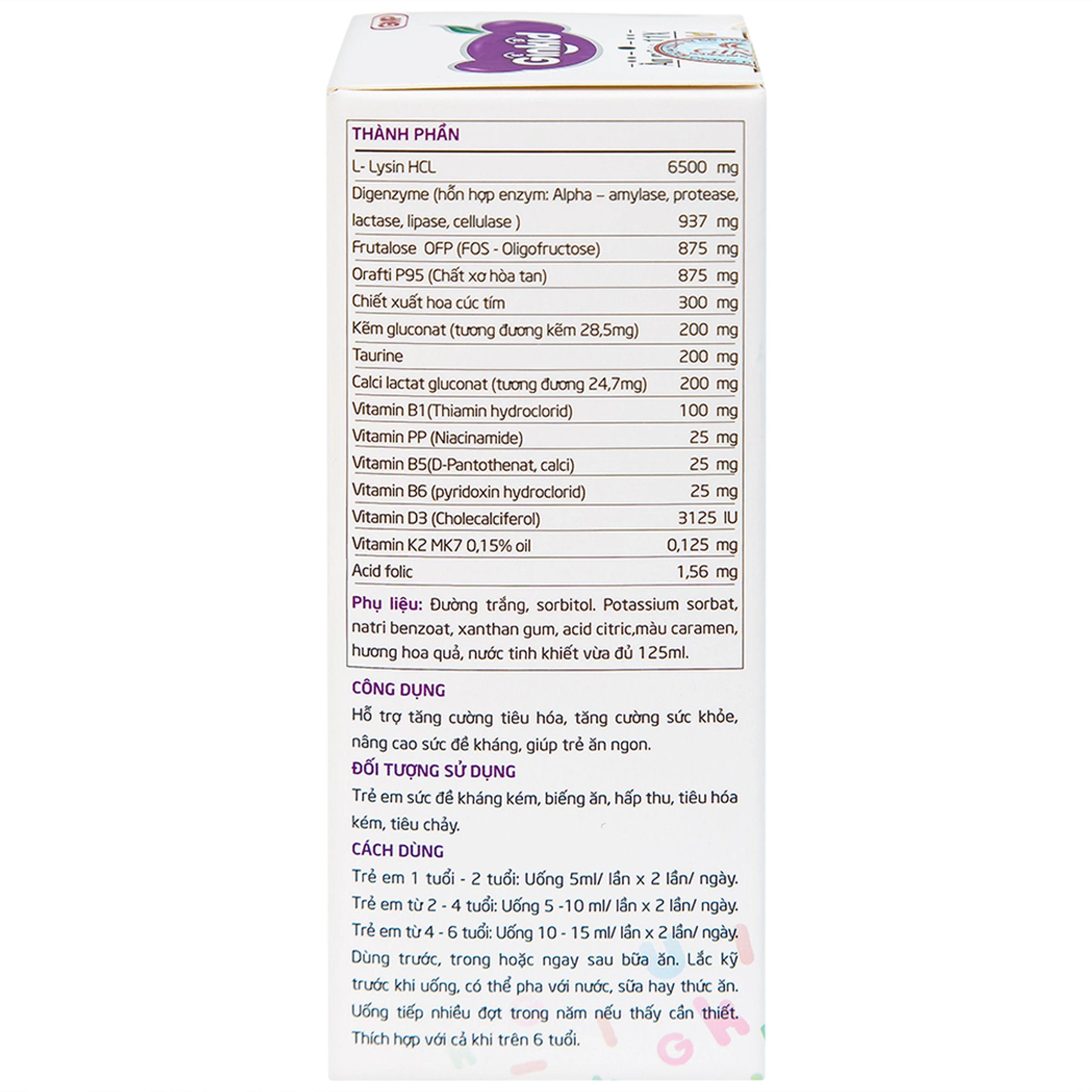 Siro tăng cường tiêu hóa, giúp trẻ ăn ngon Ginkid Ăn Ngon 11X Gold (125ml)