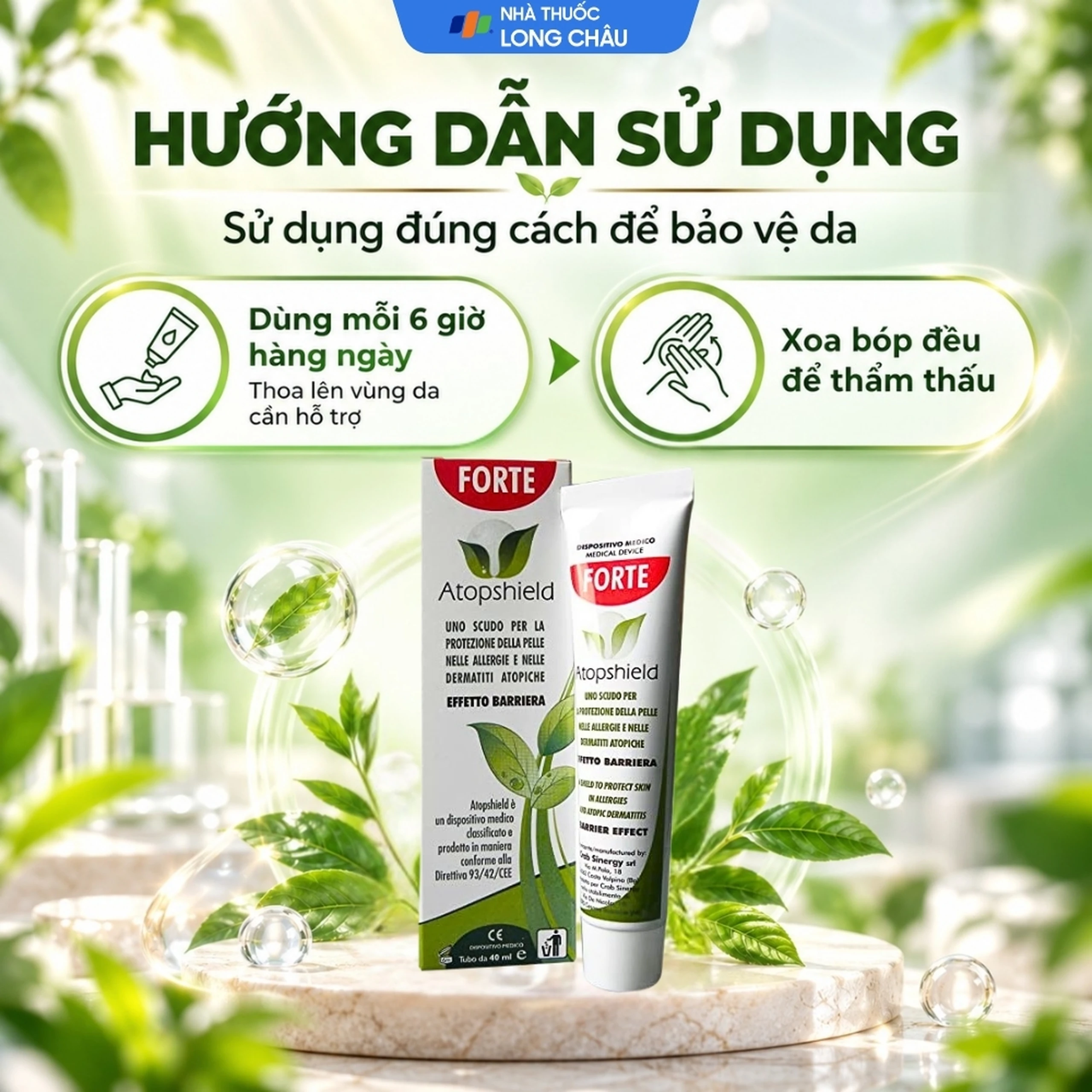 Kem bôi viêm da cơ địa Atopshield Crab Sinergy 40ml hỗ trợ điều trị viêm da dị ứng, giúp giảm ngứa, kích ứng 5