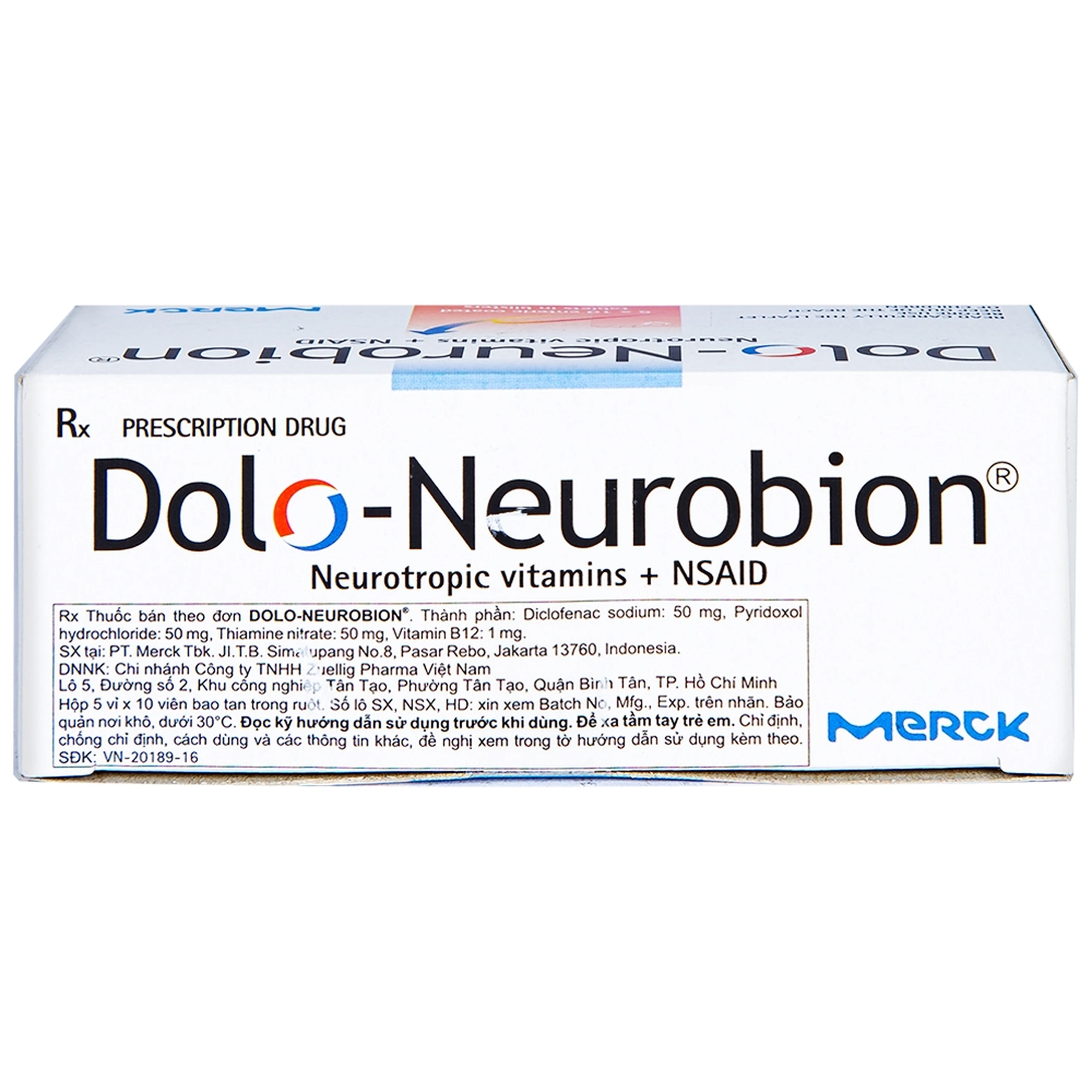Thuốc Dolo-Neurobion Merck giảm đau khớp, phong thấp (5 vỉ x 10 viên)
