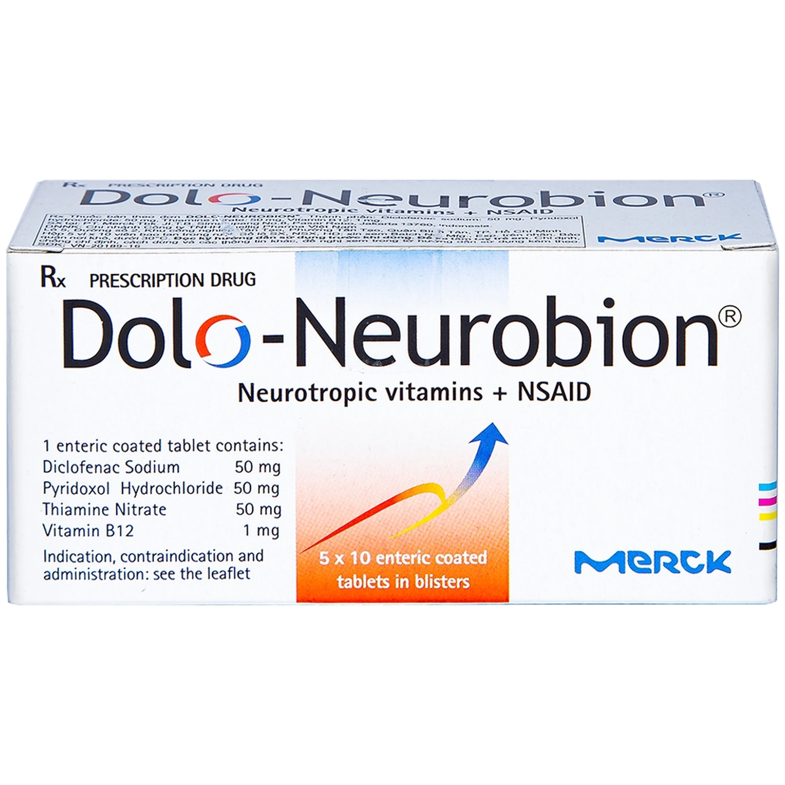 Thuốc Dolo-Neurobion Merck giảm đau khớp, phong thấp (5 vỉ x 10 viên)