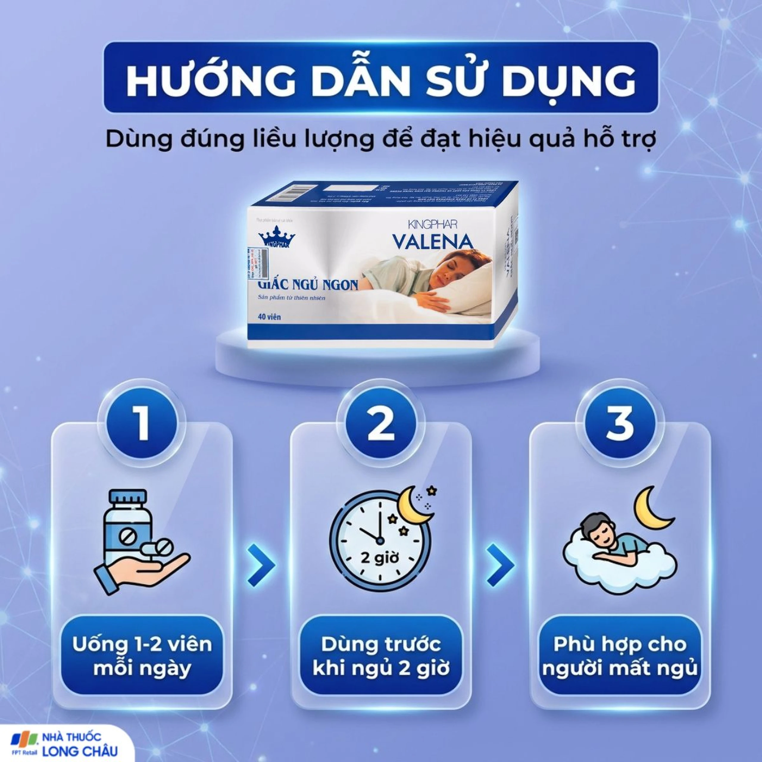 Viên uống giúp an thần hỗ trợ dễ ngủ Valena Kingphar (4 vỉ x 10 viên) 5