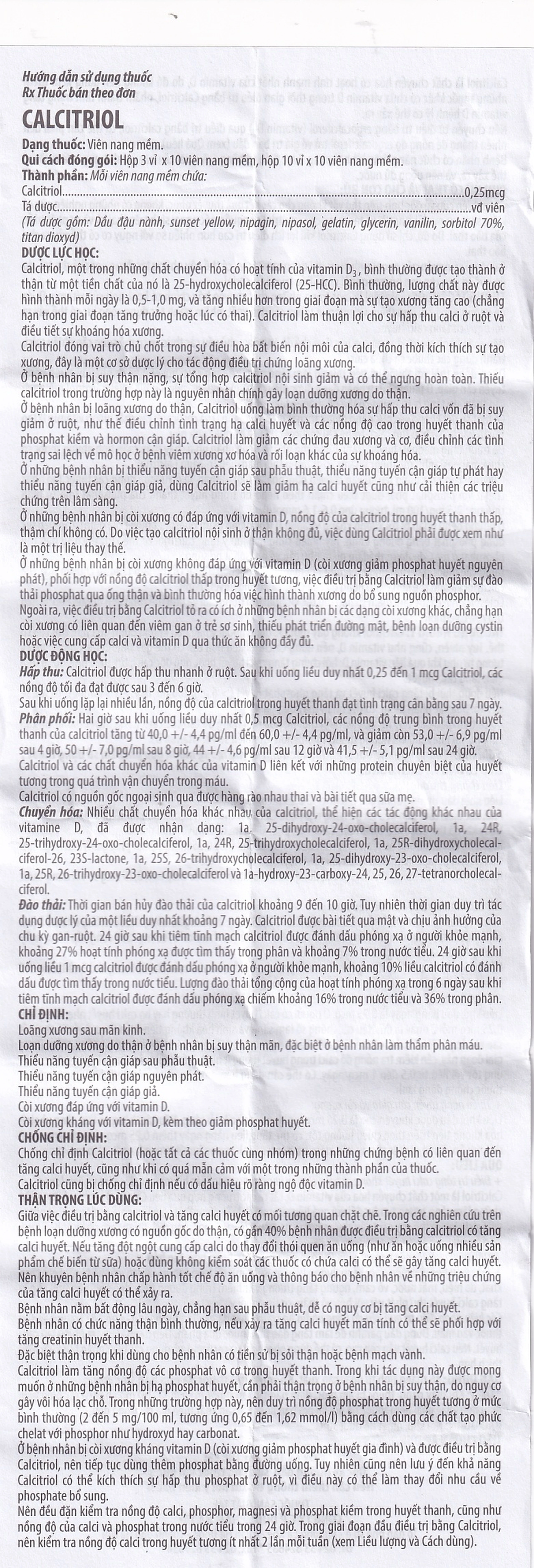 Thuốc Calcitriol Hà Tây điều trị loãng xương (3 vỉ x 10 viên)
