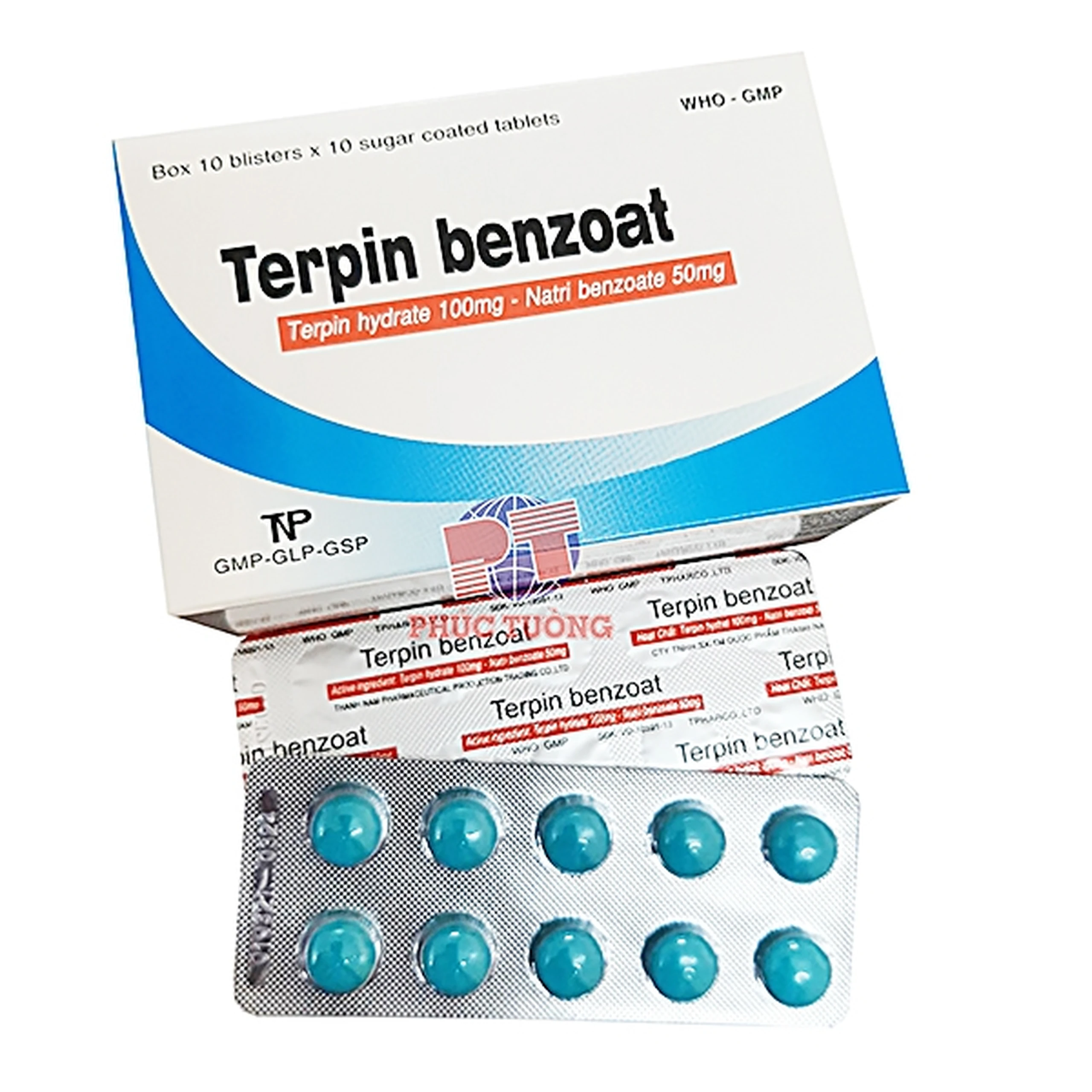 Thuốc Terpin Benzoat Thành Nam giúp giảm ho, long đờm (10 vỉ x 10 viên)