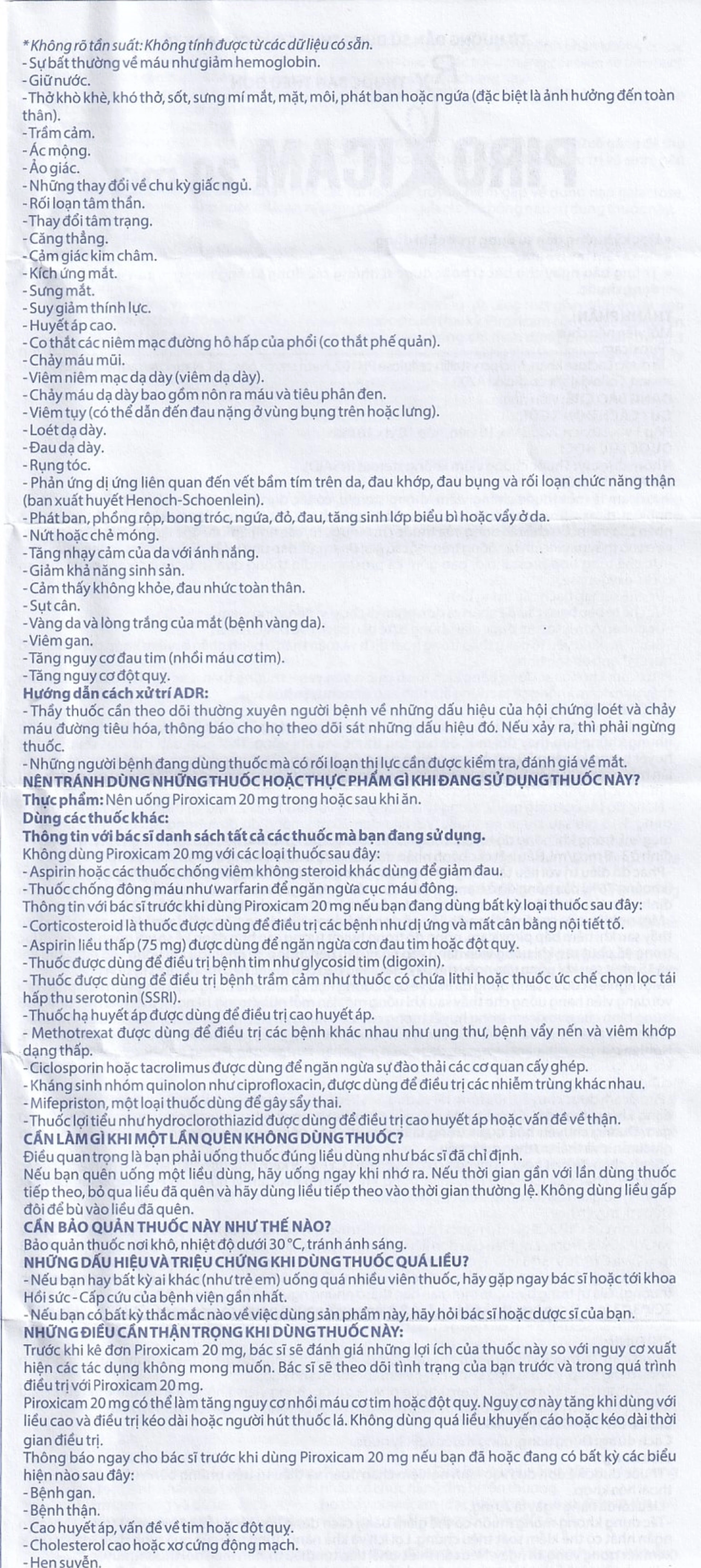 Viên nén Piroxicam 20mg Domesco giảm triệu chứng viêm khớp dạng thấp (3 vỉ x 10 viên)