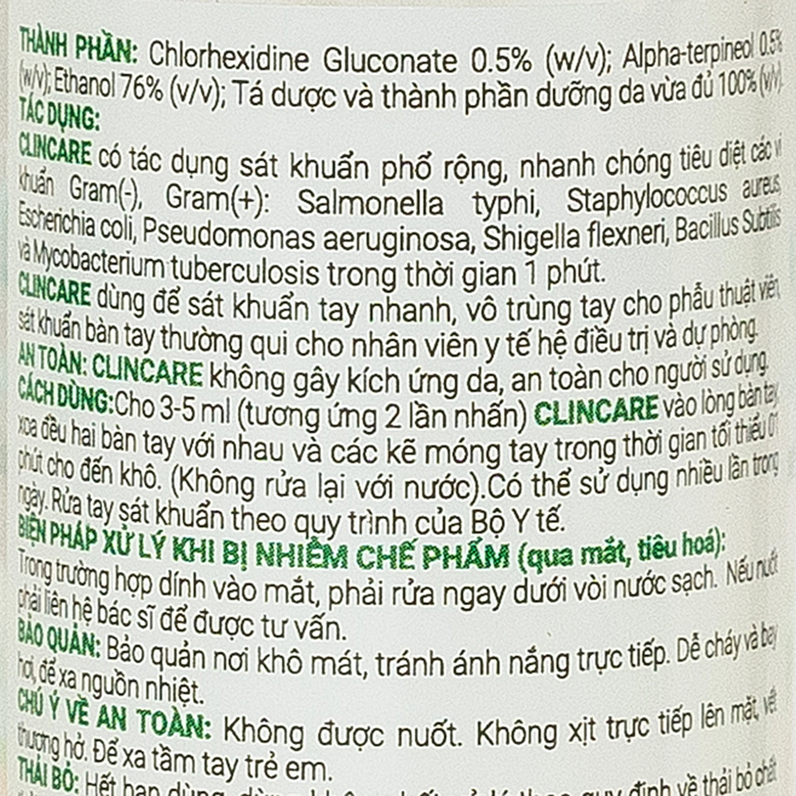 Xịt sát khuẩn tay Clincare S.H opodis 70ml