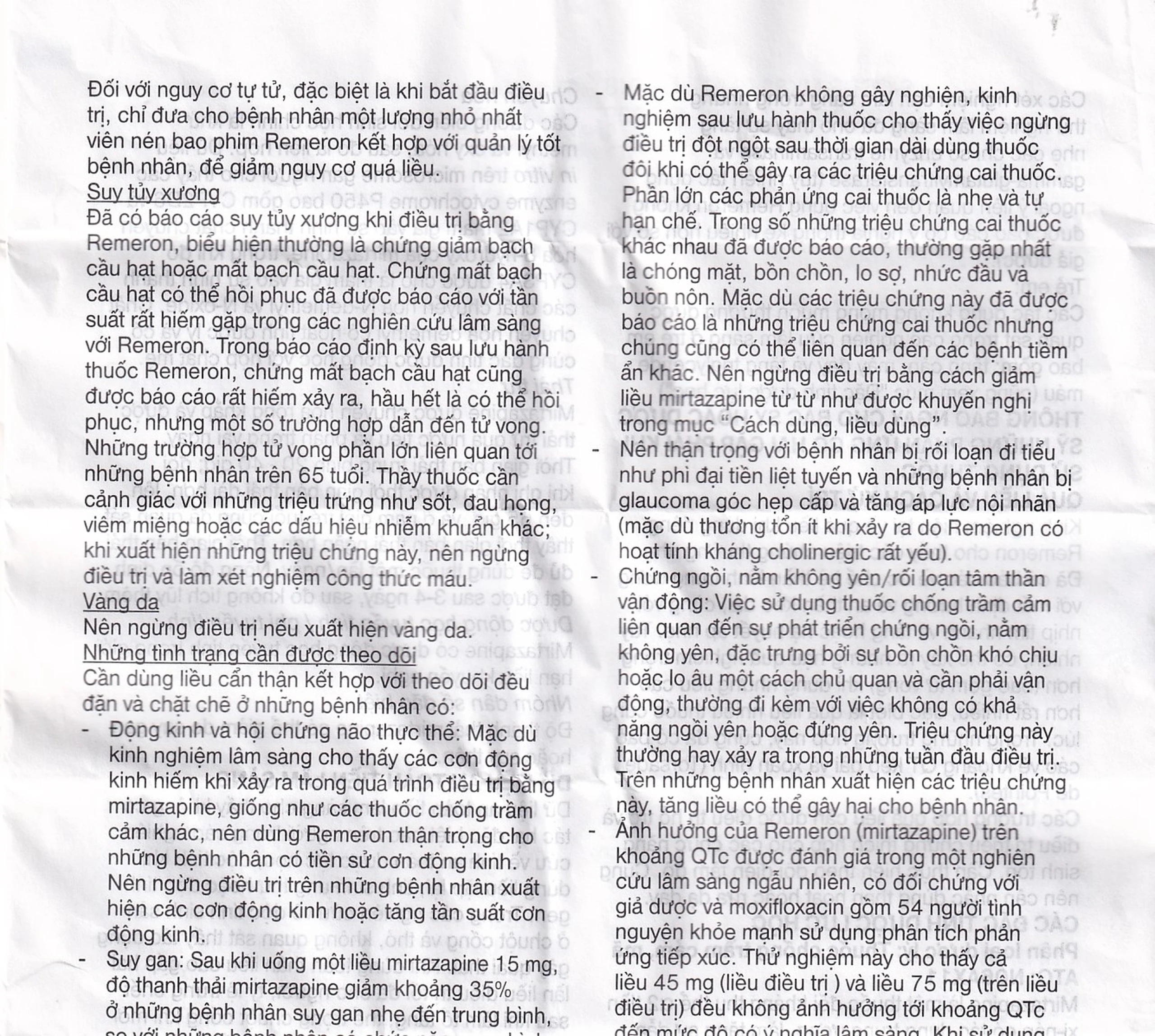 Thuốc Remeron 30mg MSD điều trị các đợt của trầm cảm nặng (3 vỉ x 10 viên)