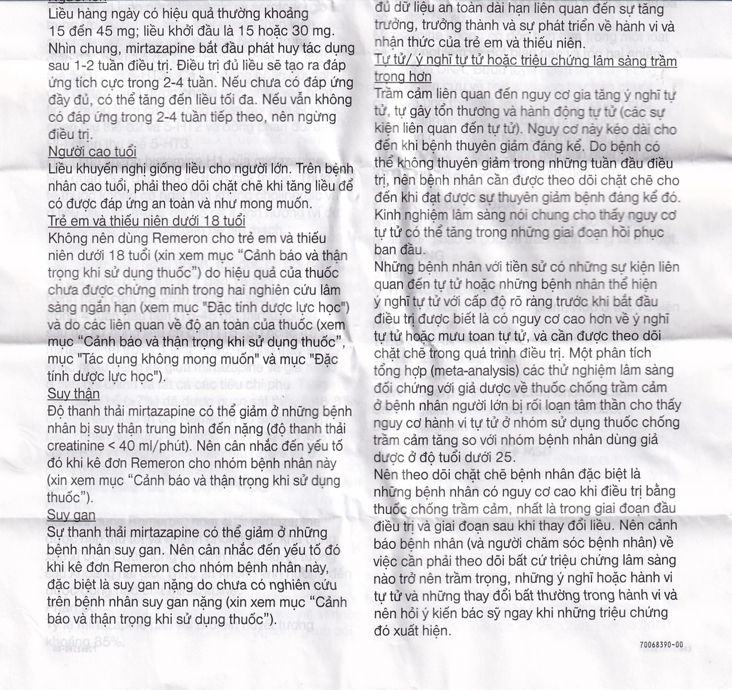 Thuốc Remeron 30mg MSD điều trị các đợt của trầm cảm nặng (3 vỉ x 10 viên)