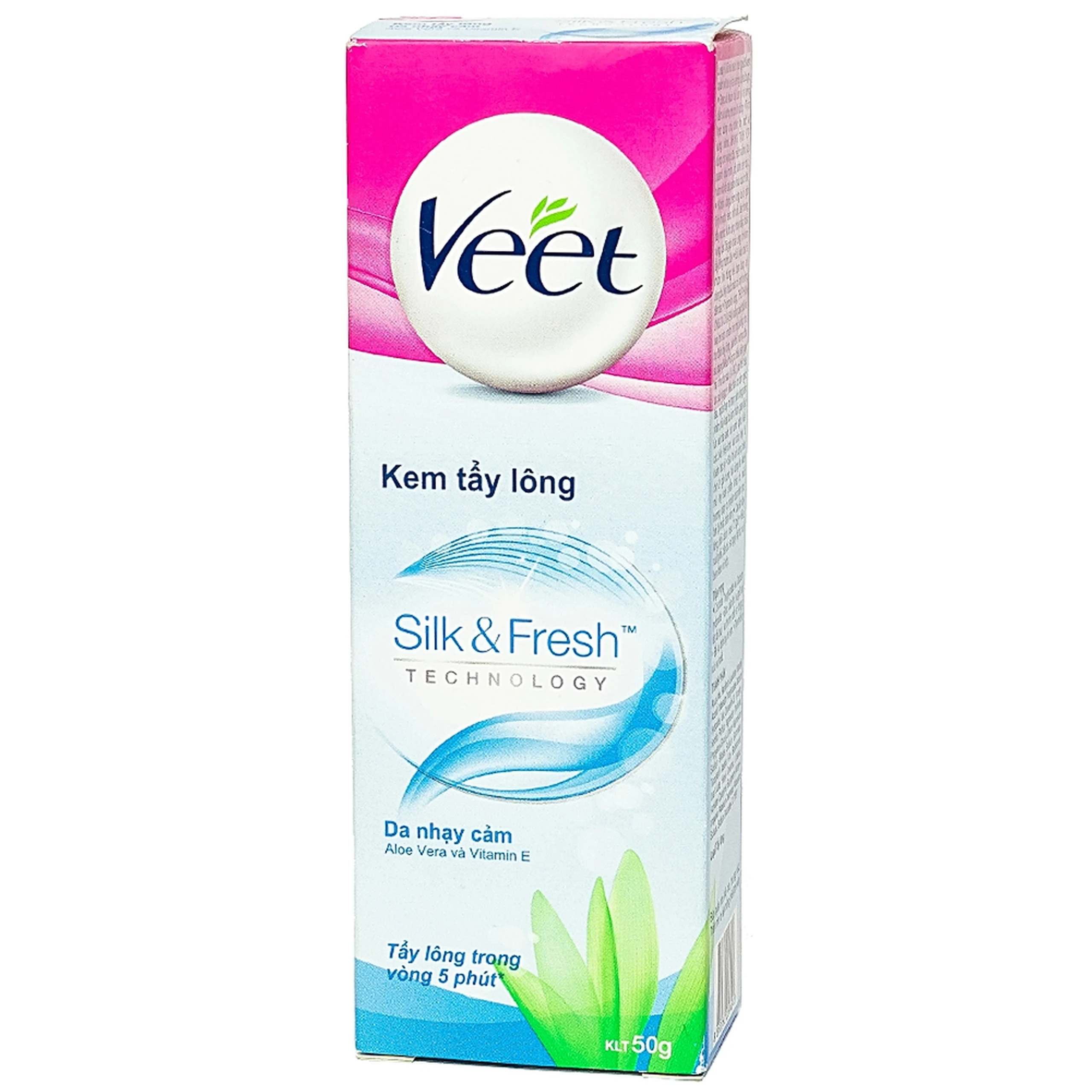 Kem tẩy lông Veet Silk & Fresh Aloe Vera & Vitamin E cho da nhạy cảm (50g)