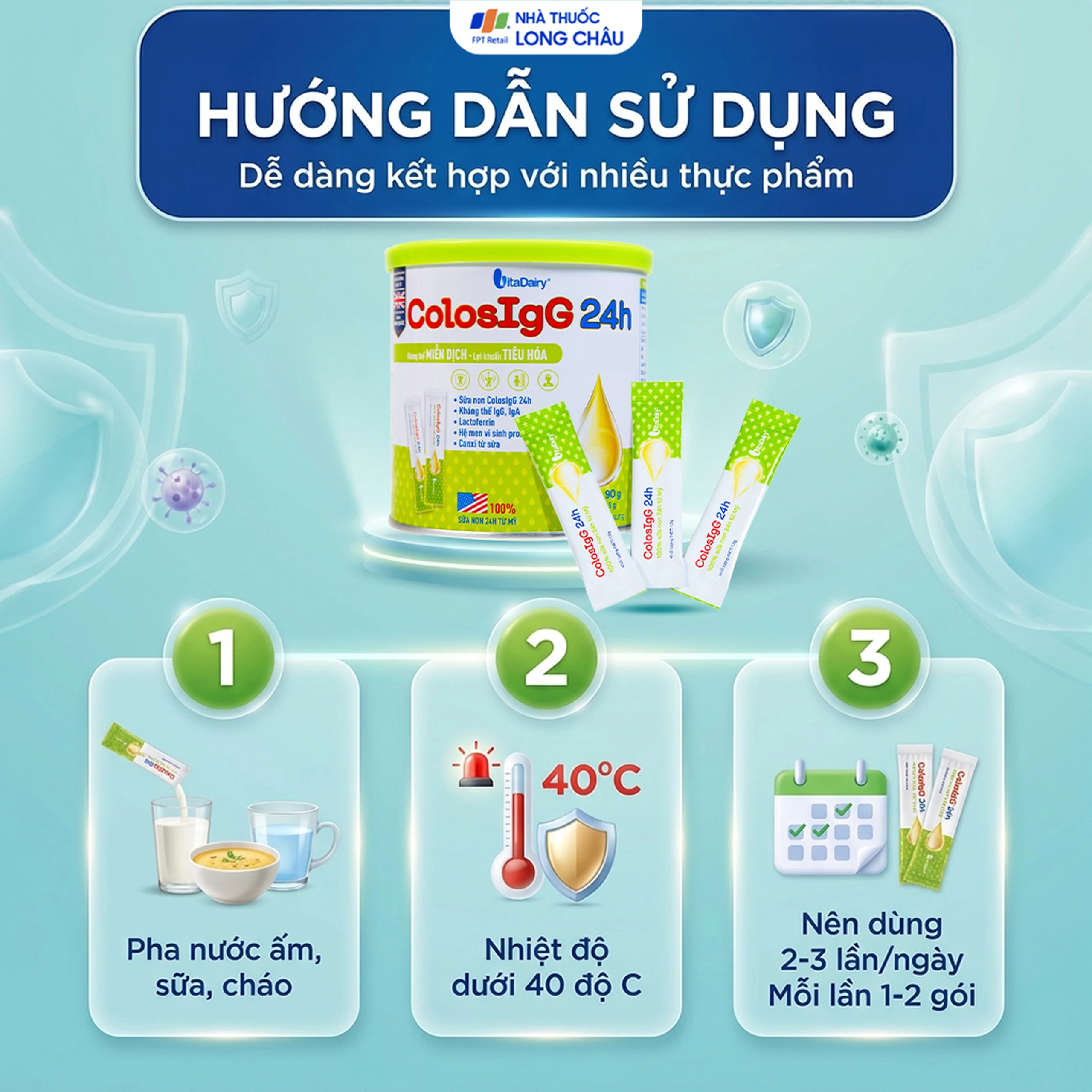 Sữa non hỗ trợ tăng cường miễn dịch và tiêu hóa ColosIgG (60 gói x 1.5g) 5