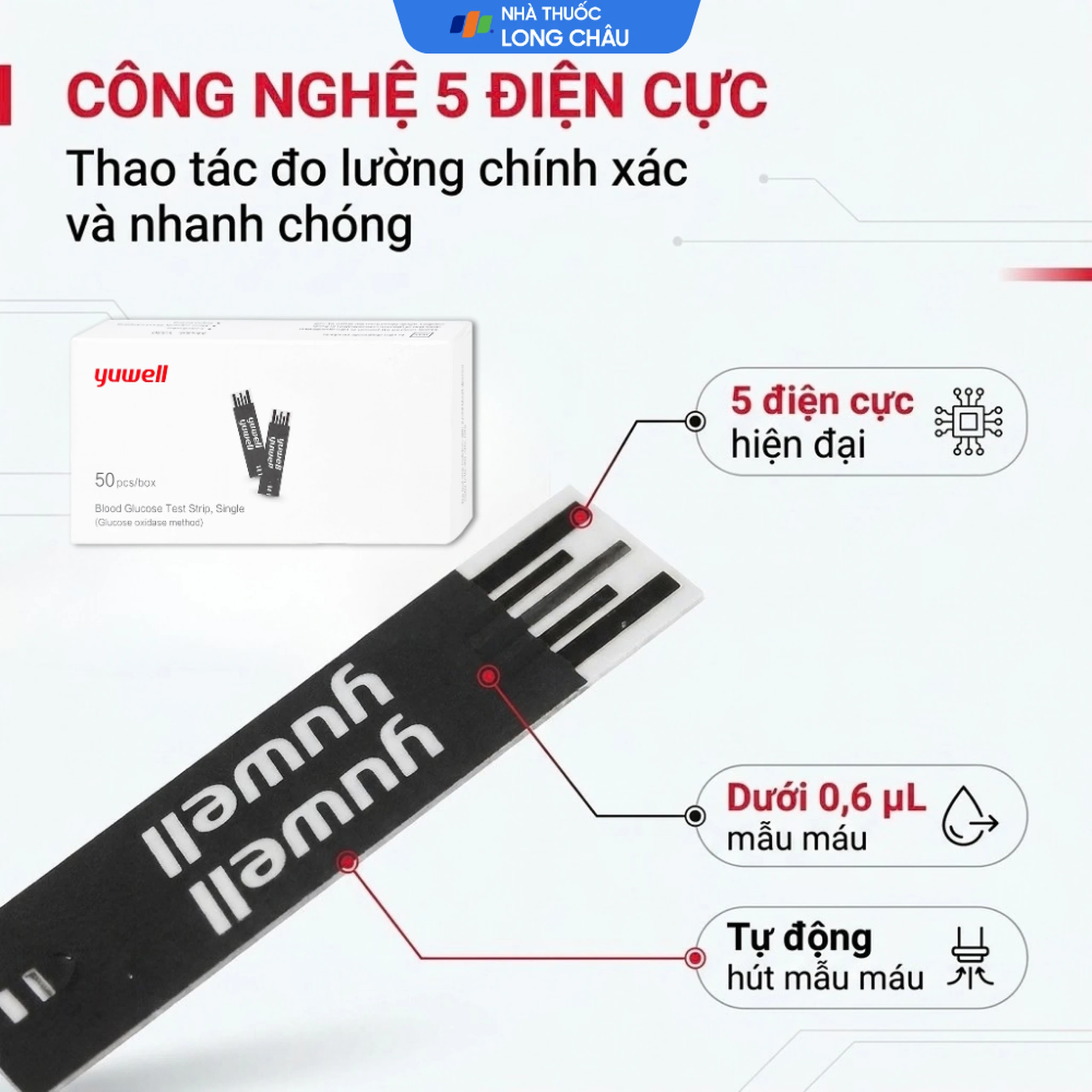 Que thử đường huyết Yuwell Y330 (hộp 50 que) 3