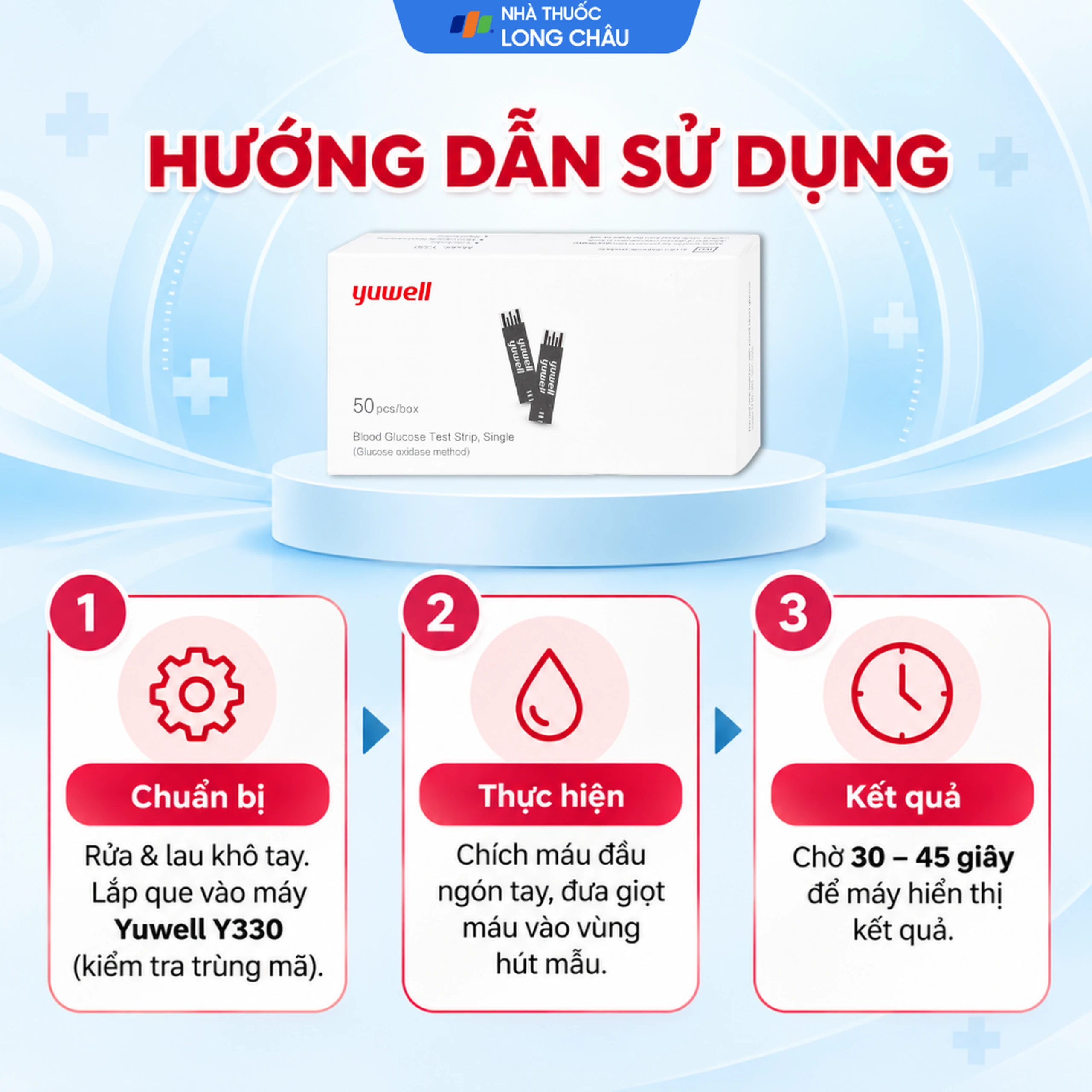 Que thử đường huyết Yuwell Y330 (hộp 50 que) 5