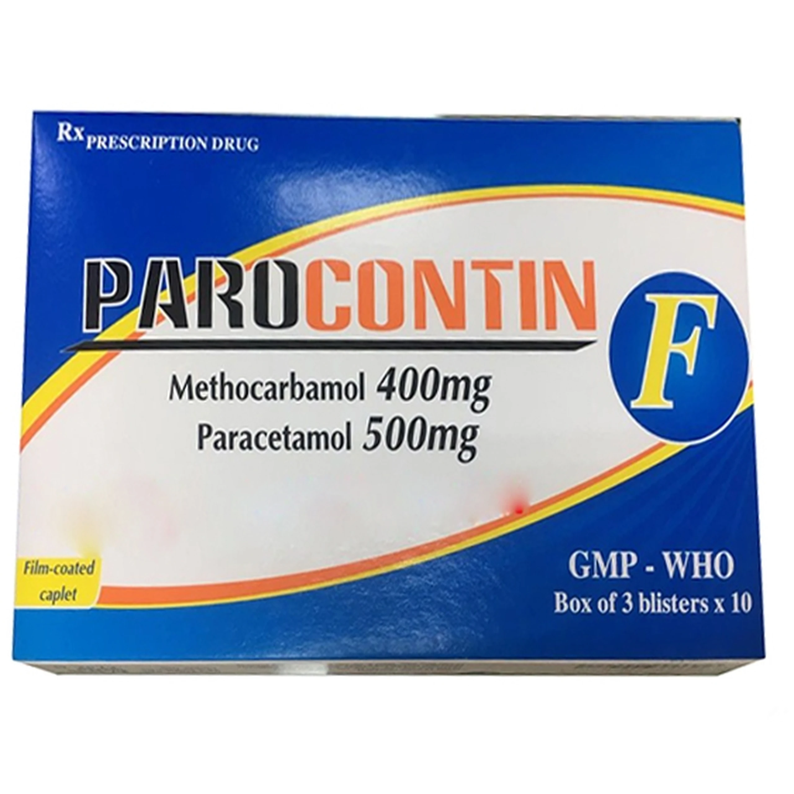 Viên nén Parocontin F Tipharco giảm đau co thắt cơ xương (3 vỉ x 10 viên)