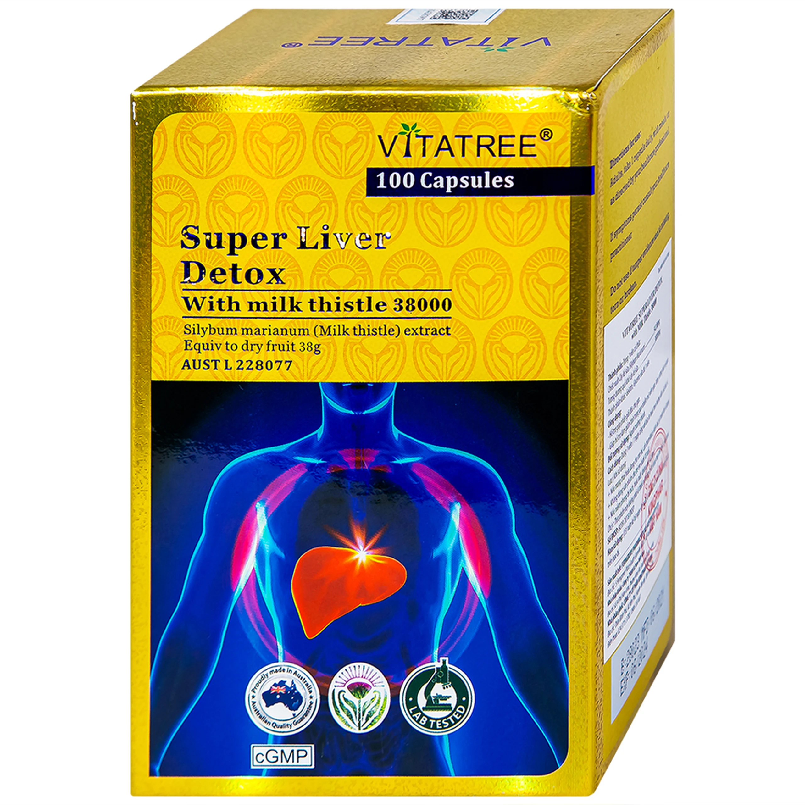 Viên uống hỗ trợ giải độc gan, giảm gan nhiễm mỡ, viêm gan, bảo vệ gan Vitatree Super Liver Detox (100 viên)