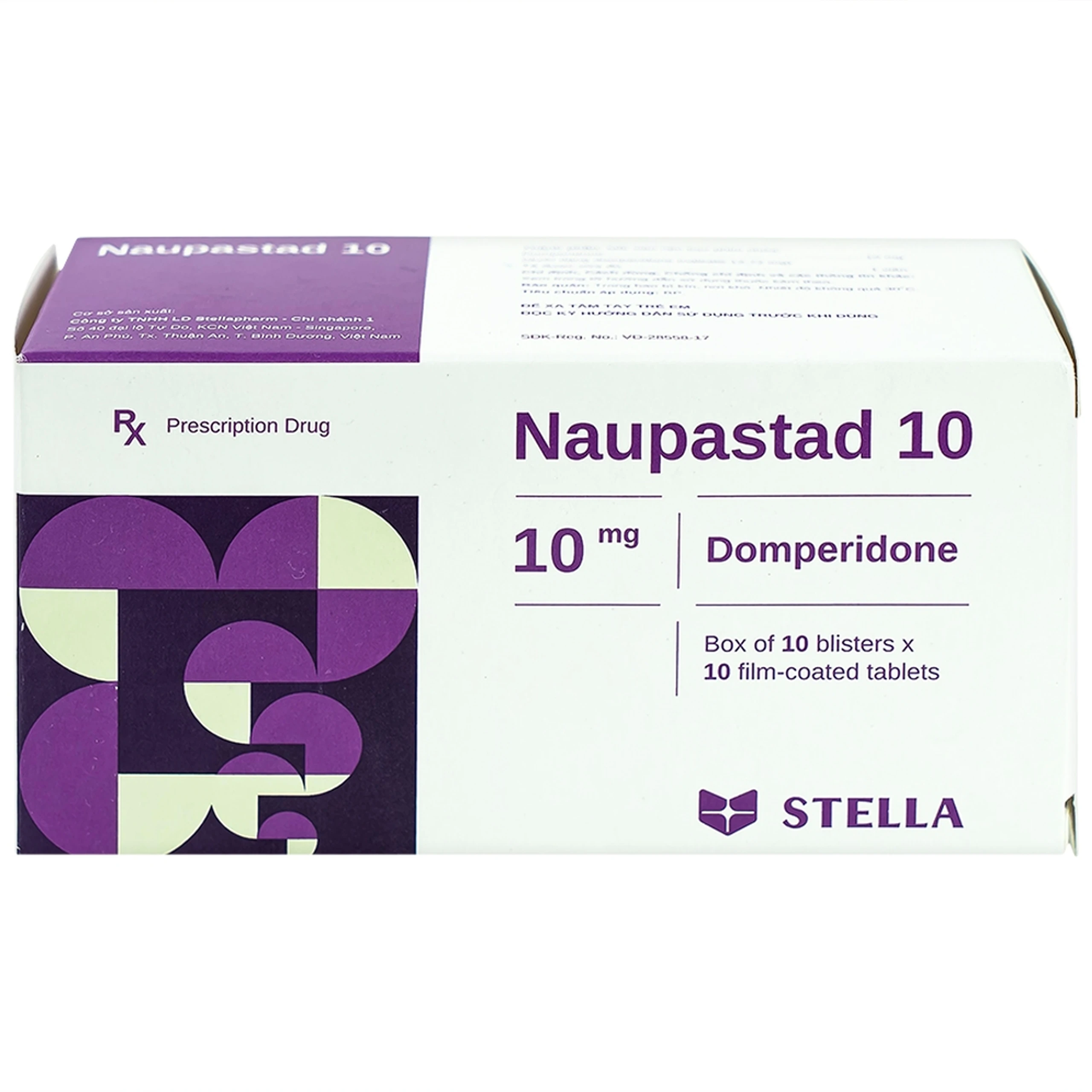 Viên nén Naupastad 10 Stella điều trị triệu chứng nôn và buồn nôn (10 vỉ x 10 viên)