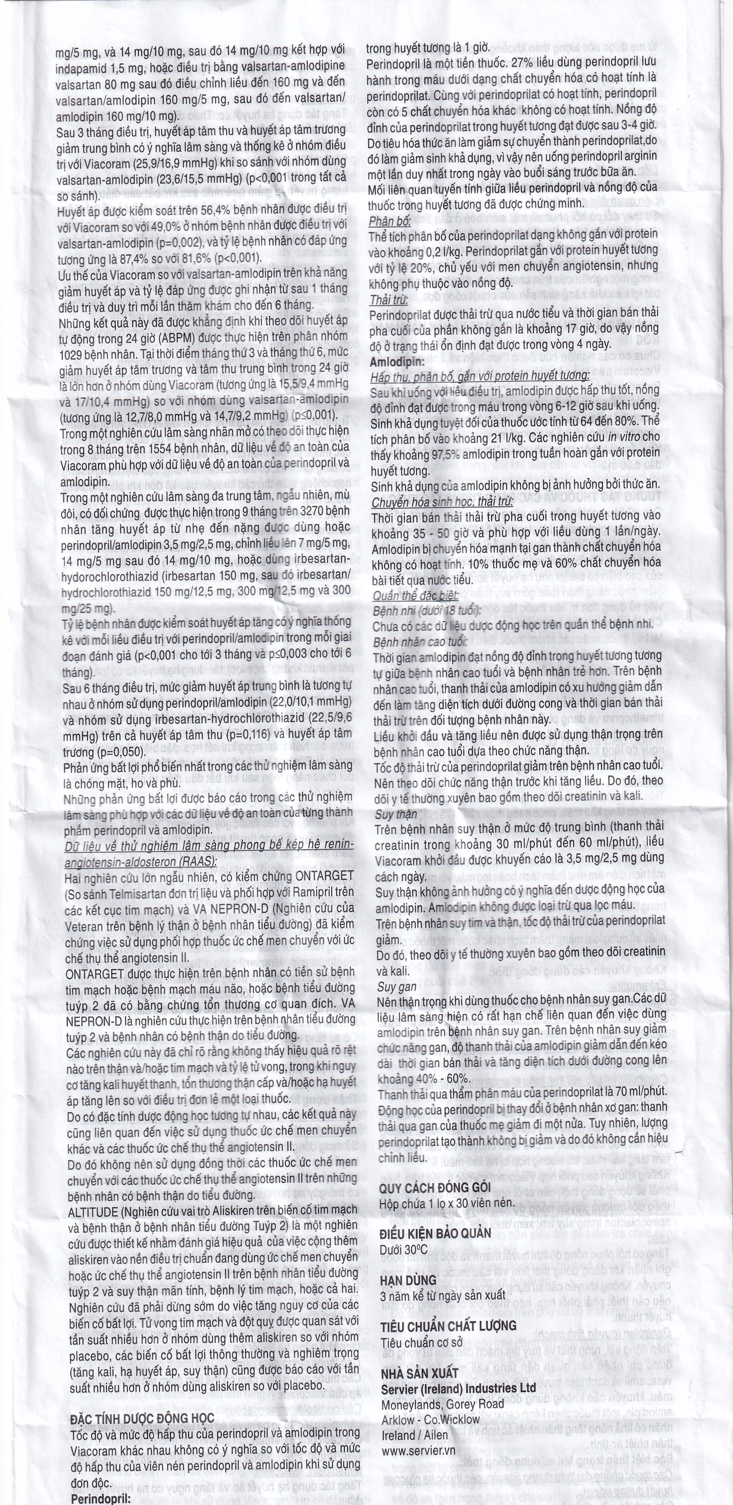 Thuốc Viacoram 7mg/5mg Servier điều trị tăng huyết áp vô căn (30 viên)