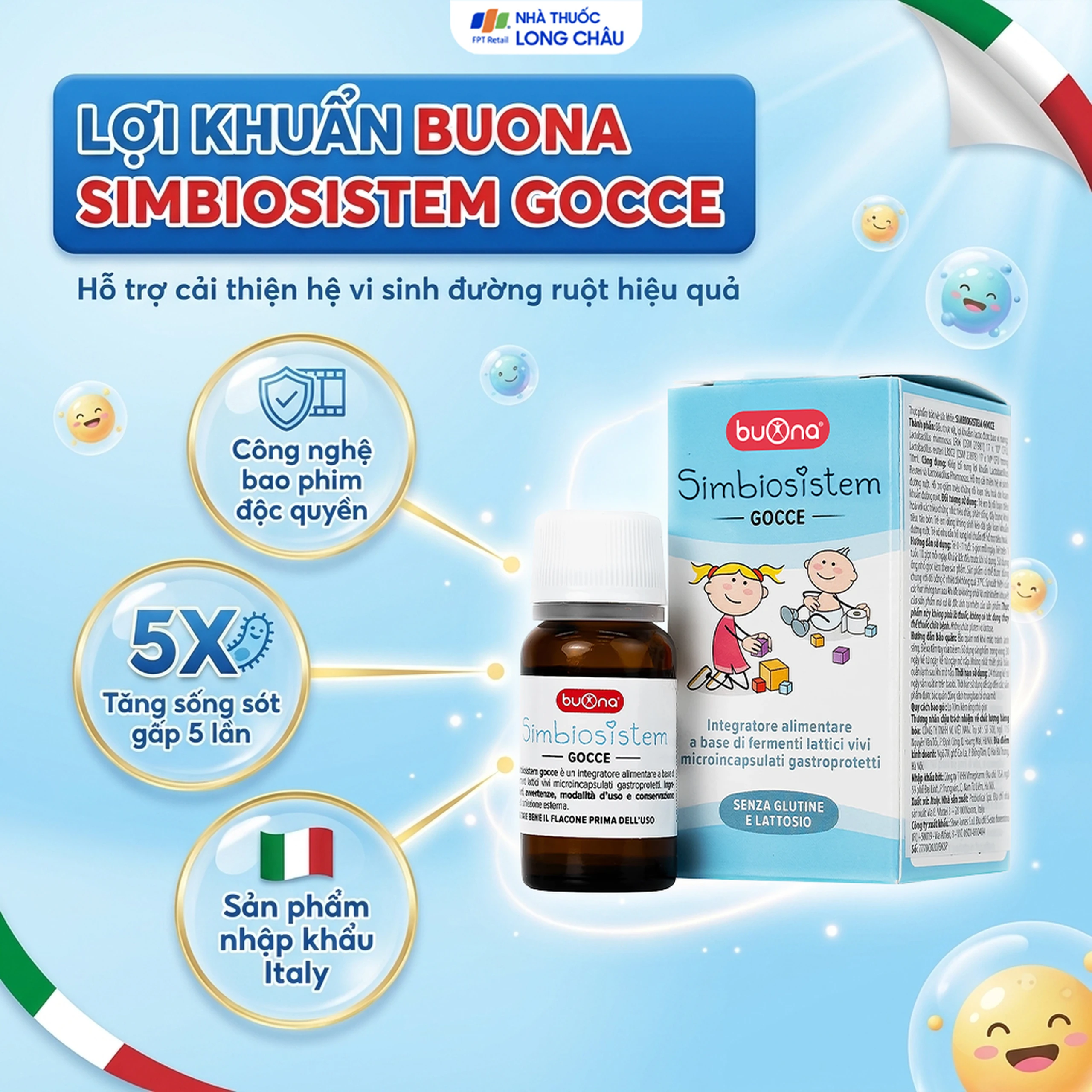 Dung dịch giúp bổ sung lợi khuẩn Buona Simbiosistem Gocce (10ml) 3