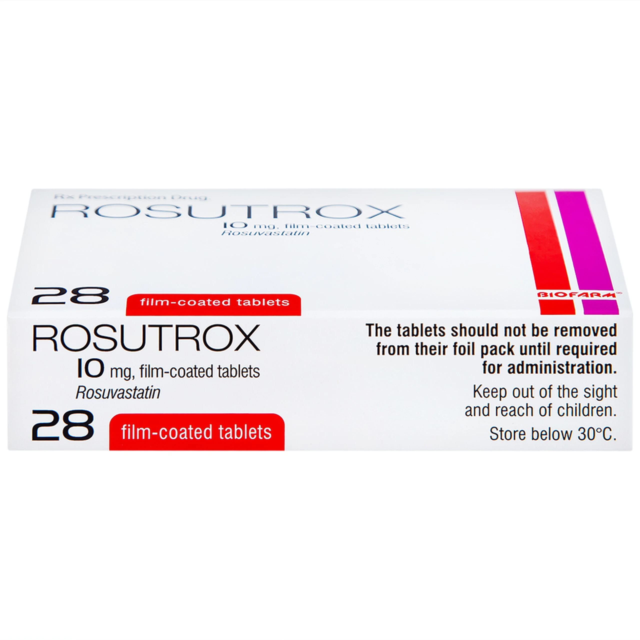 Thuốc Rosutrox 10mg Biofarm điều trị tăng cholesterol máu (4 vỉ x 7 viên) 