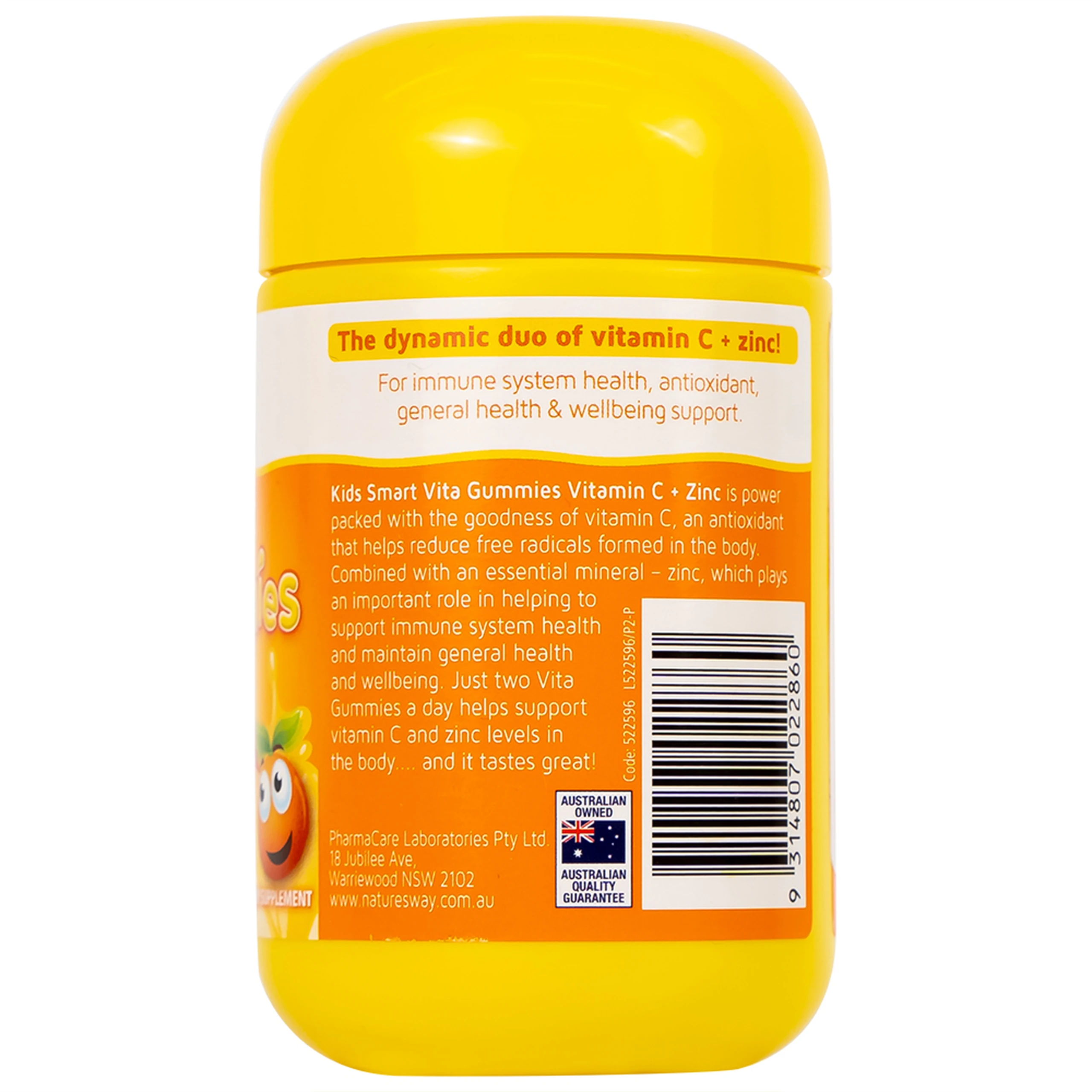 Viên nhai hỗ trợ sức đề kháng Kids Smart Vita Gummies Vitamin C + Zinc Nature's Way (60 viên)