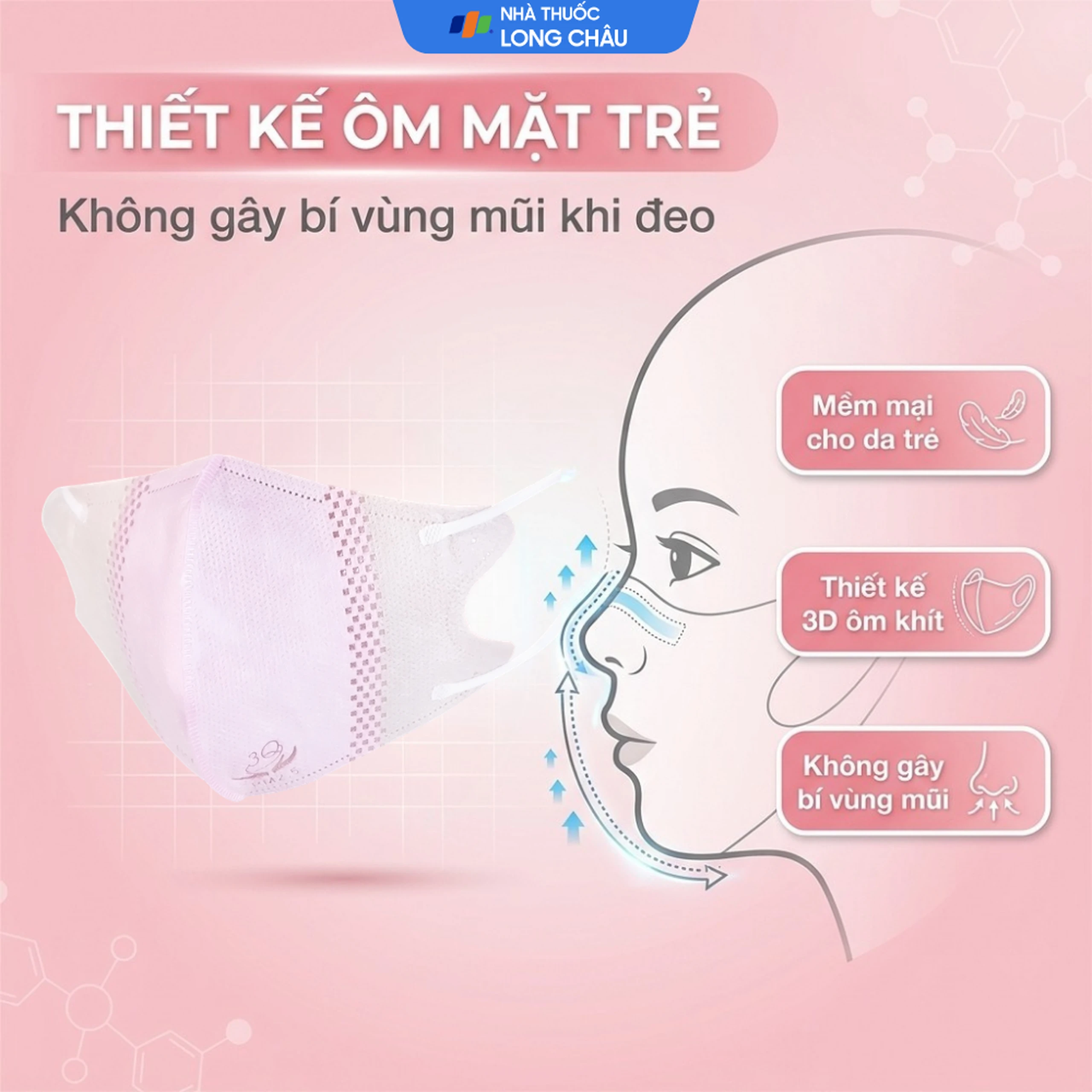 Khẩu trang trẻ em Thiên Thủy 3D cho trẻ từ 1-5 tuổi (8 cái) 4