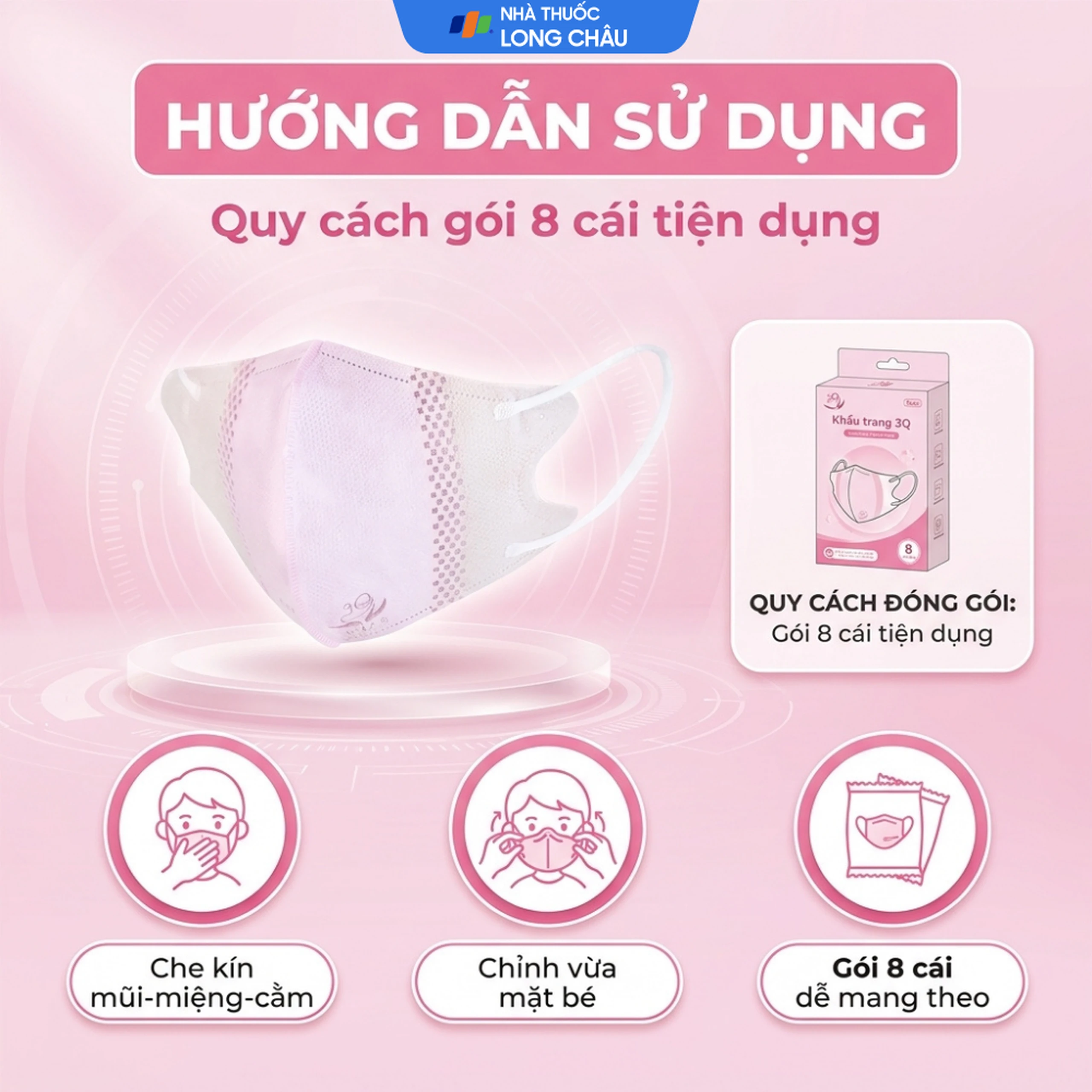Khẩu trang trẻ em Thiên Thủy 3D cho trẻ từ 1-5 tuổi (8 cái) 5