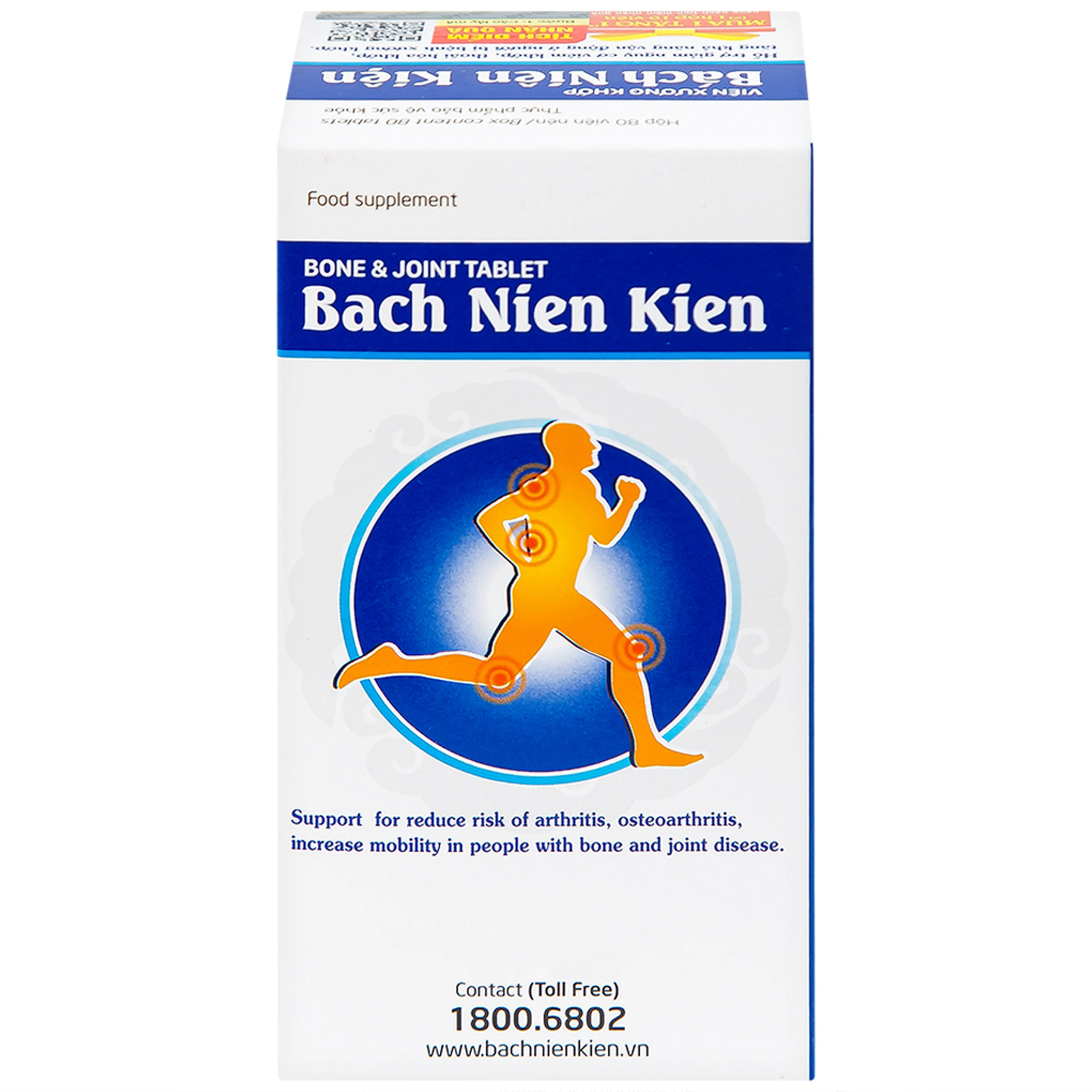 Viên hỗ trợ giảm nguy cơ viêm khớp Bách Niên Kiện Fobic (80 viên)