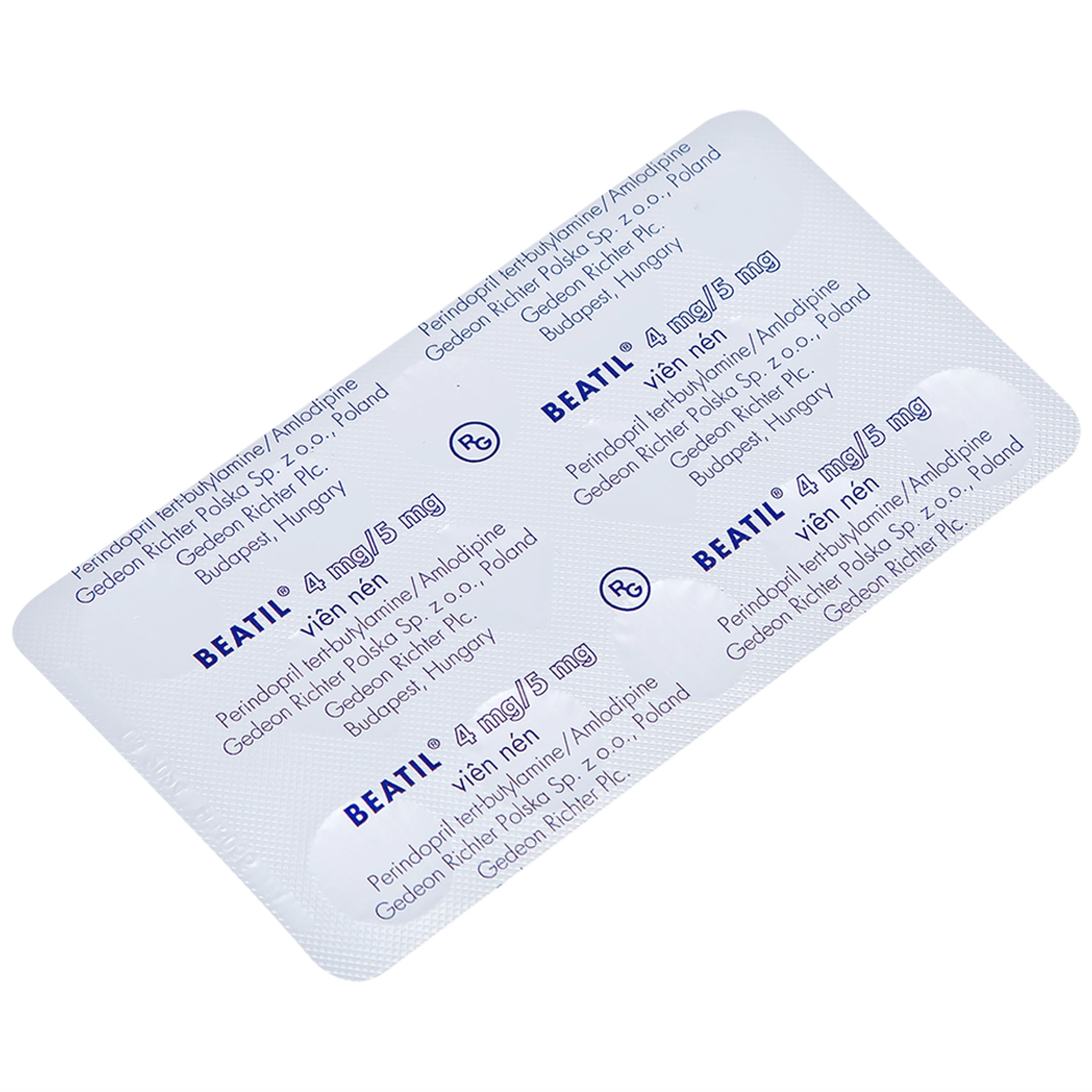 Thuốc Beatil 4mg/5mg Gedeon điều trị tăng huyết áp vô căn, bệnh mạch vành ổn định (3 vỉ x 10 viên)