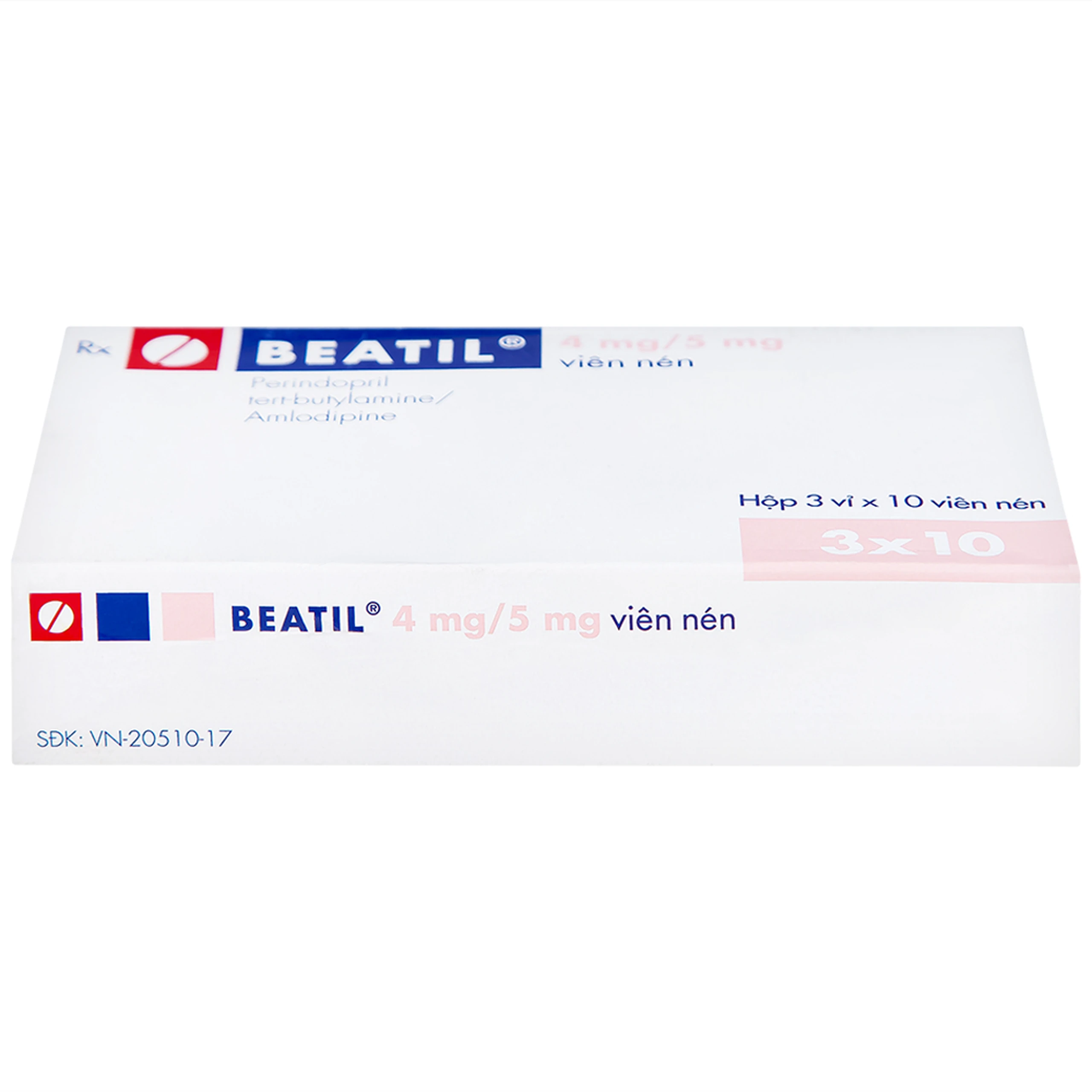 Thuốc Beatil 4mg/5mg Gedeon điều trị tăng huyết áp vô căn, bệnh mạch vành ổn định (3 vỉ x 10 viên)