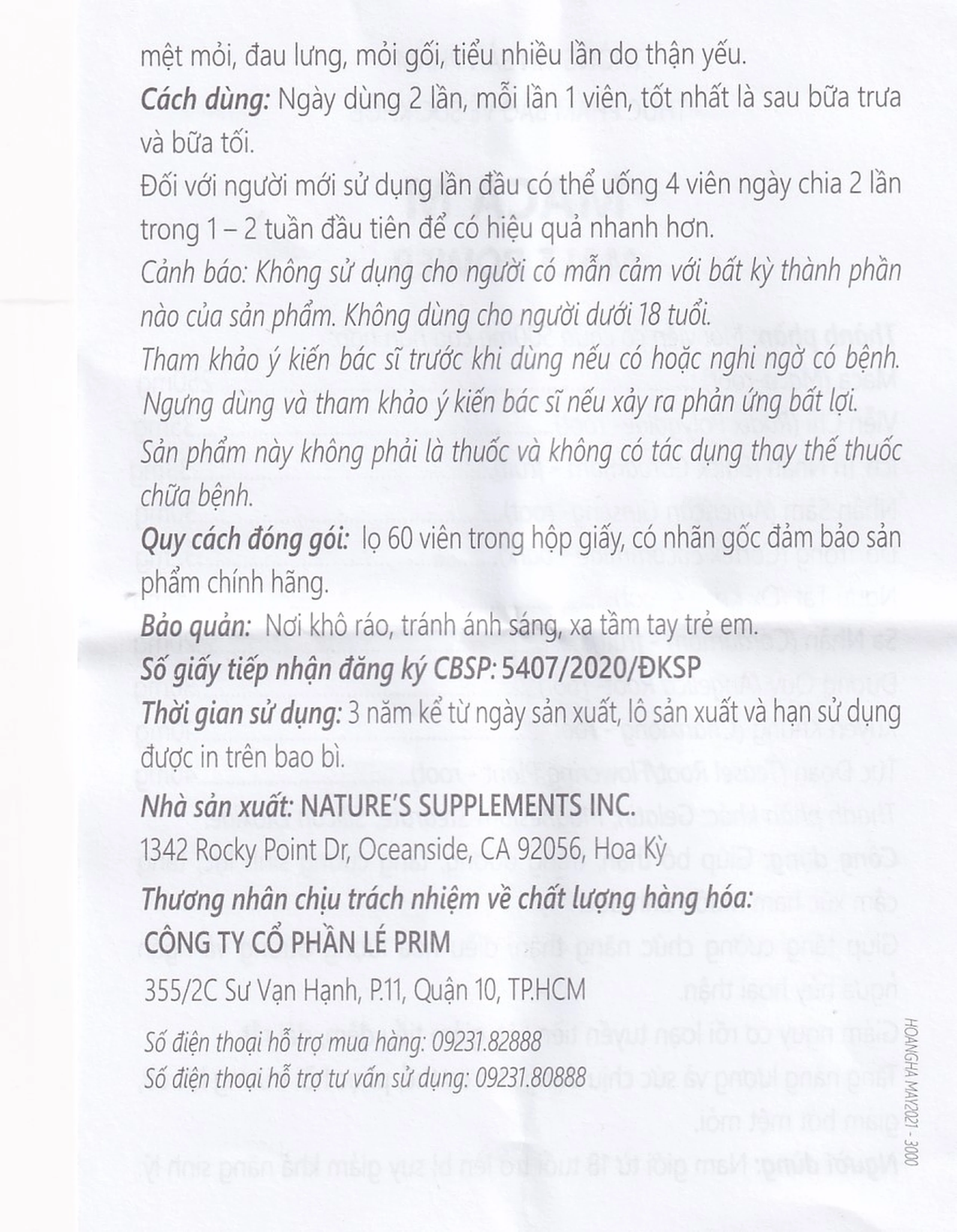 Viên uống giúp bổ thận, tráng dương, tăng cường sinh lực nam Maca M Male Power (60 viên)