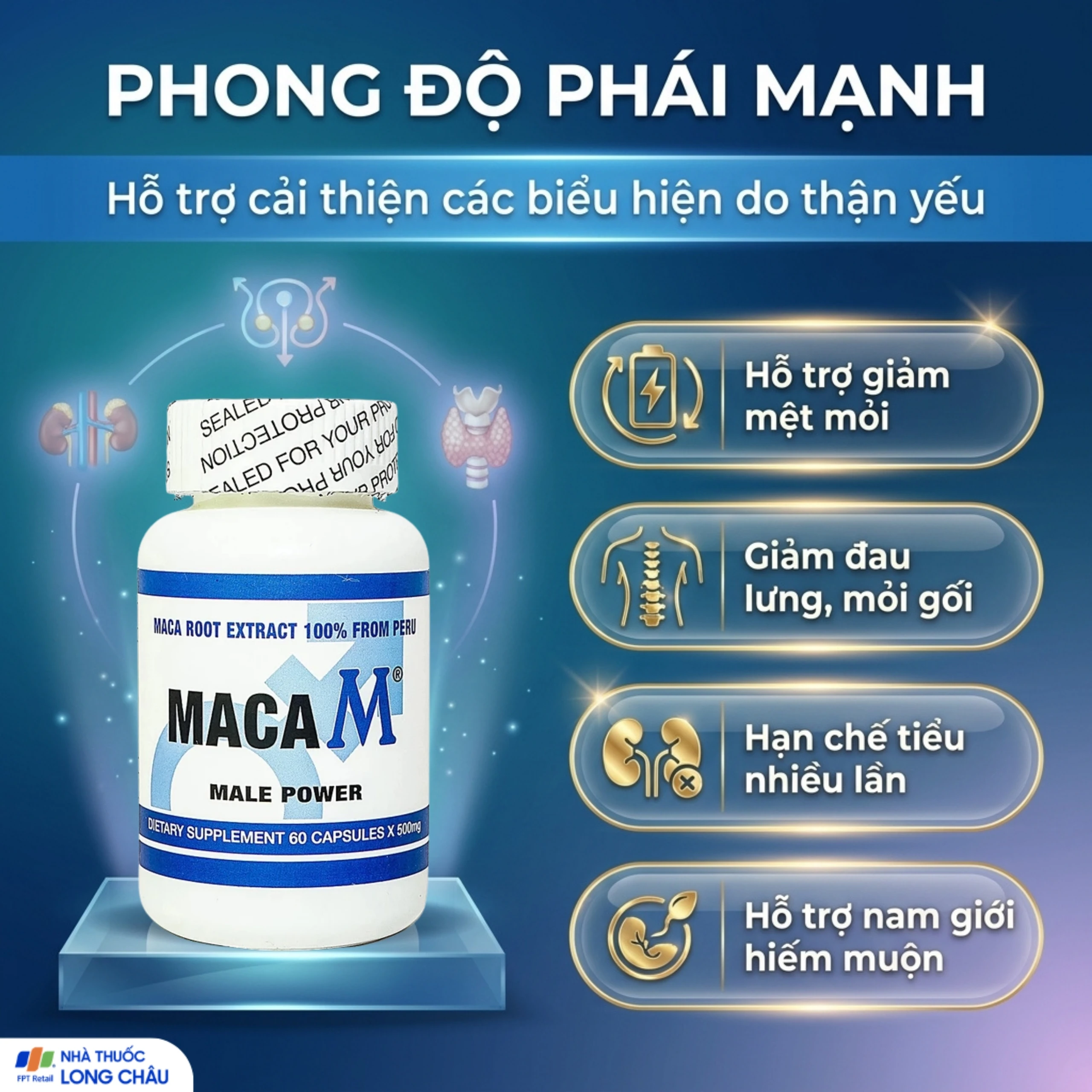 Viên uống giúp bổ thận, tráng dương, tăng cường sinh lực nam Maca M Male Power (60 viên) 4