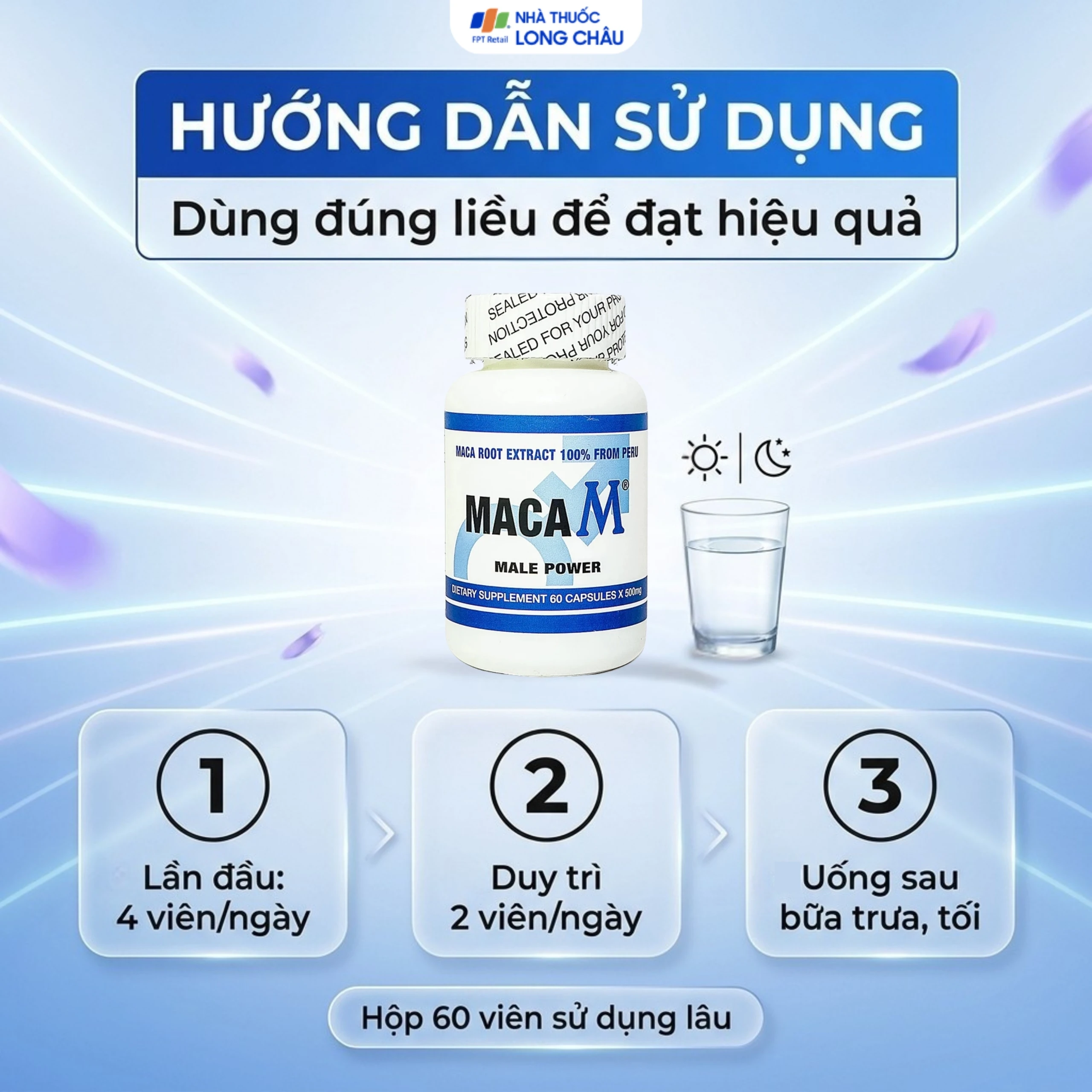 Viên uống giúp bổ thận, tráng dương, tăng cường sinh lực nam Maca M Male Power (60 viên) 5