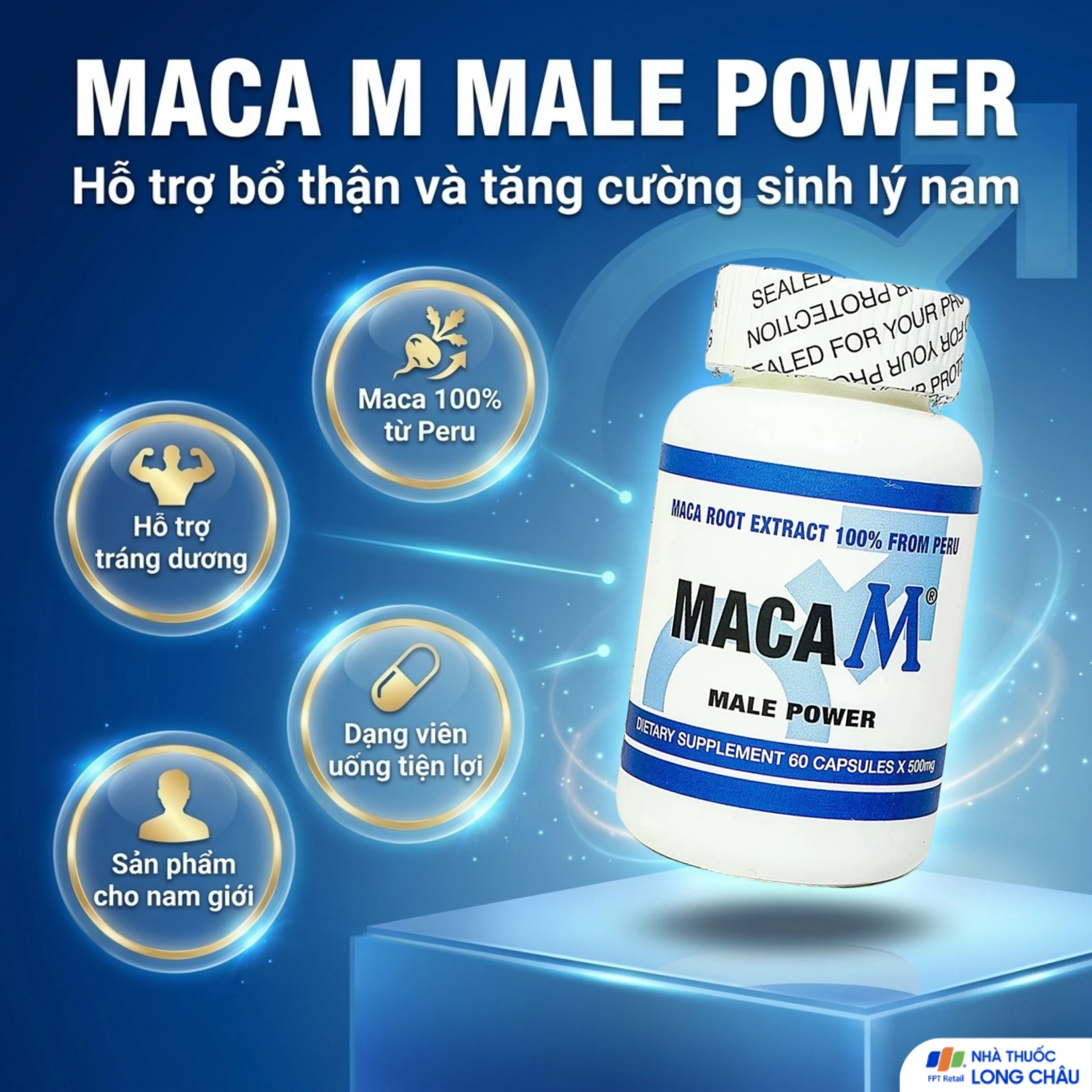 Viên uống giúp bổ thận, tráng dương, tăng cường sinh lực nam Maca M Male Power (60 viên) 2