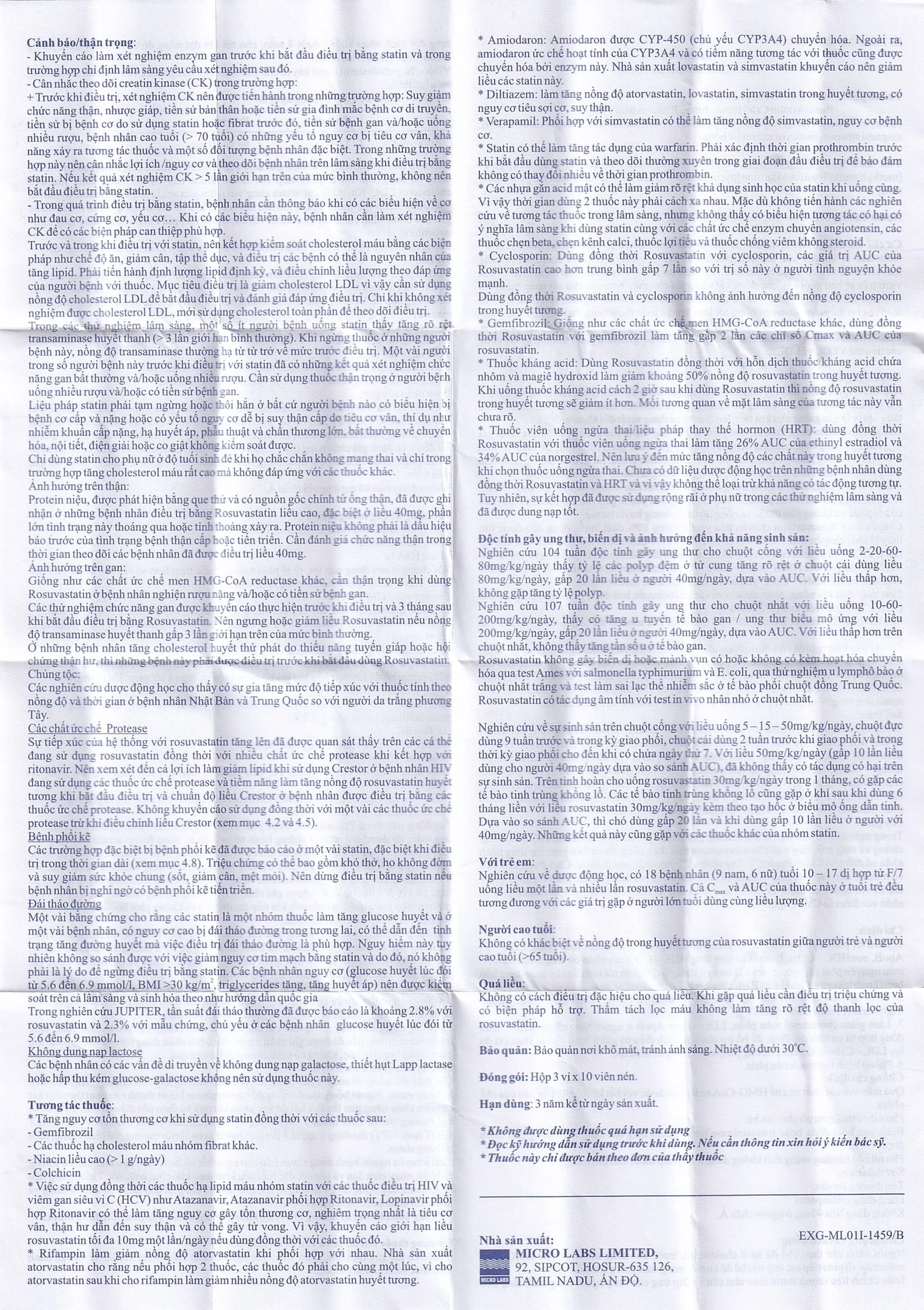 Thuốc Vasulax-10 Micro điều trị rối loạn lipid máu (3 vỉ x 10 viên)