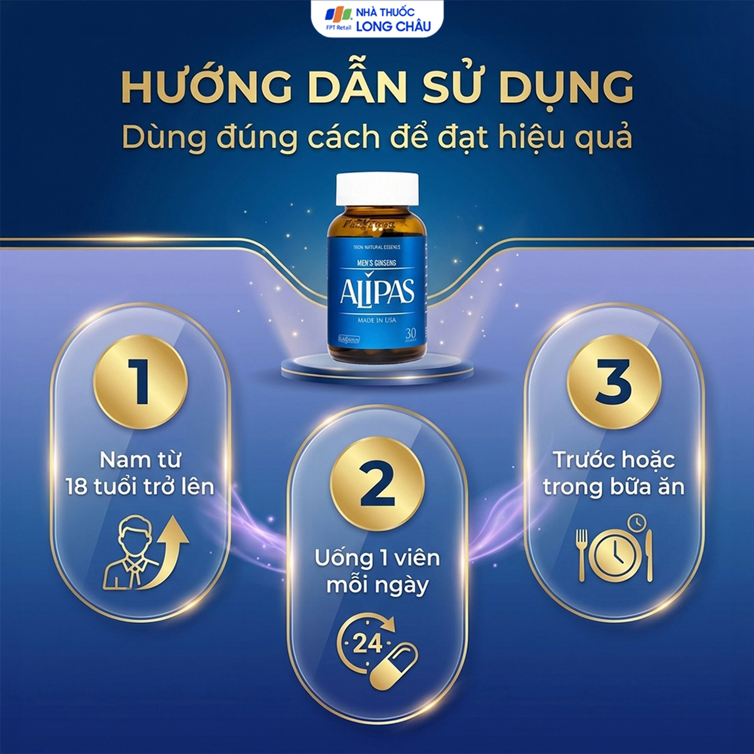 Viên uống tăng cường sinh lực phái mạnh Ecogreen Men’s Ginseng Alipas (30 viên) 6