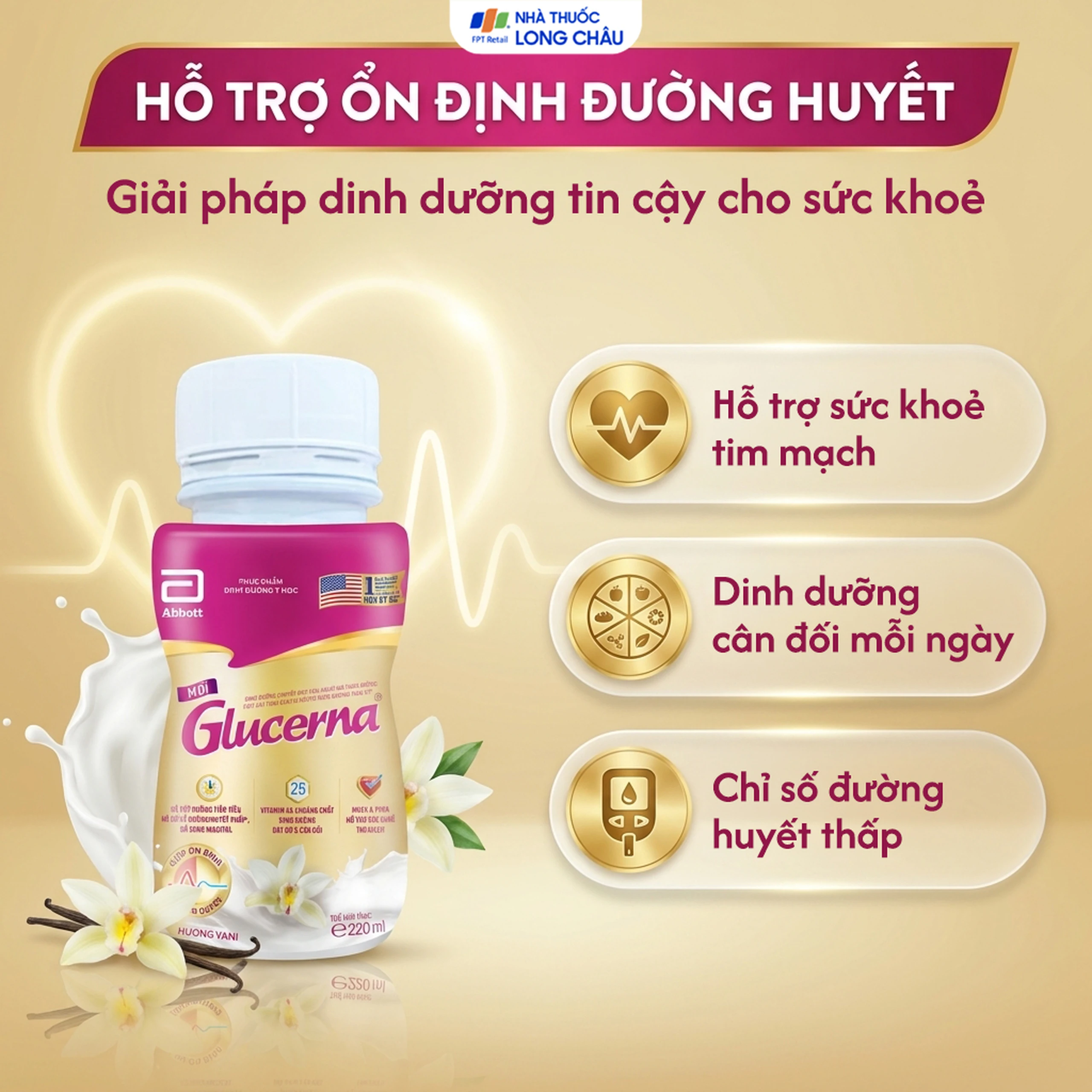 Sữa Glucerna Abbott hương vani bổ sung dinh dưỡng đặc biệt cho người đái tháo đường (1 lốc x 6 chai) 4