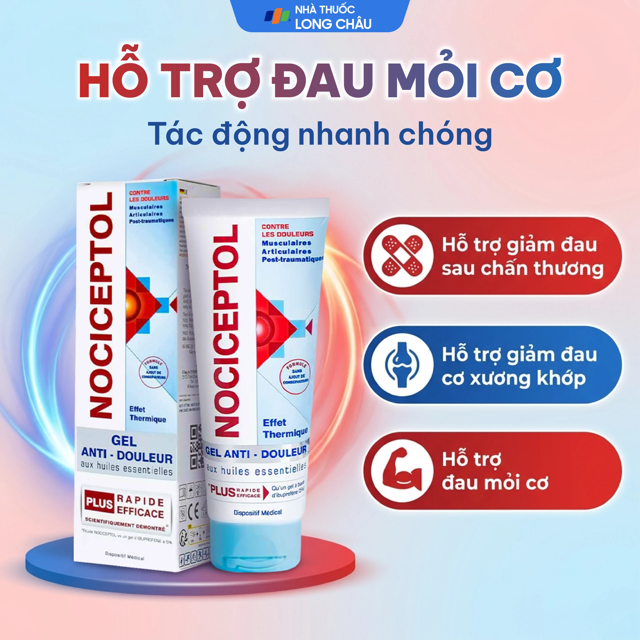 Gel bôi giảm đau Nociceptol120ml anti-douleur polidis giảm đau nhức xương khớp, mỏi cơ, chấn thương 2