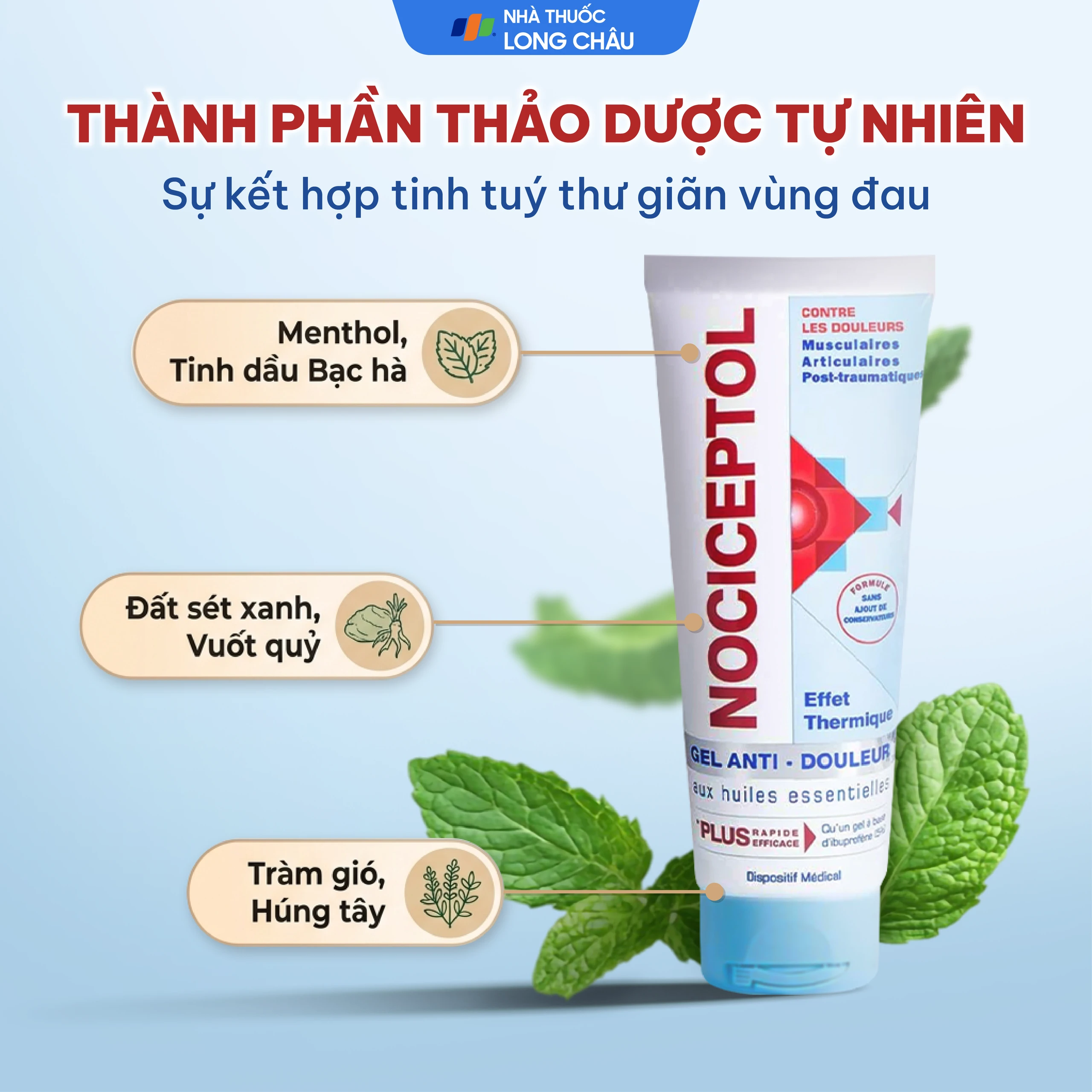 Gel bôi giảm đau Nociceptol120ml anti-douleur polidis giảm đau nhức xương khớp, mỏi cơ, chấn thương 3