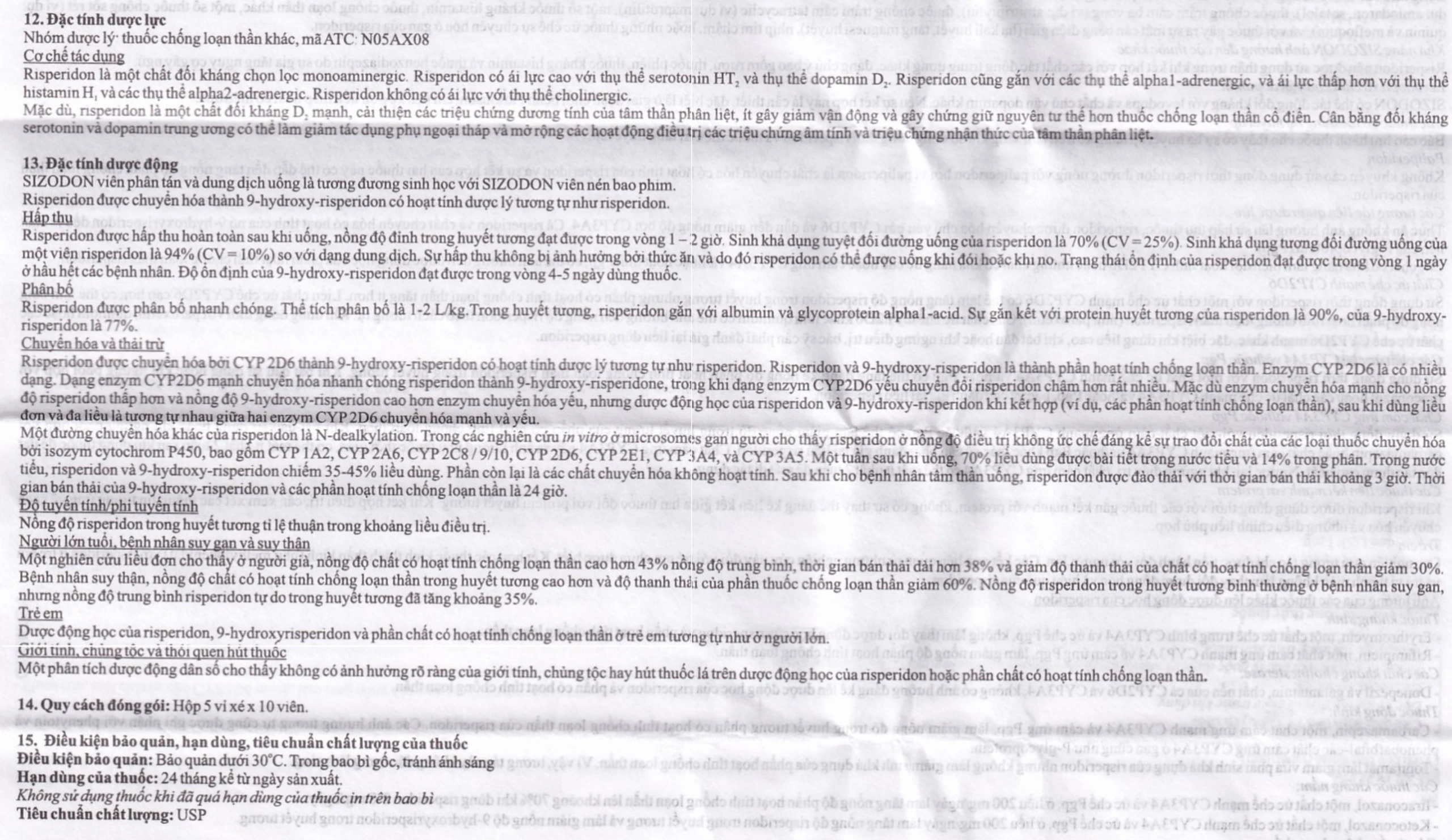 Thuốc Sizodon 1 Sunplay điều trị bệnh tâm thần phân liệt (5 vỉ x 10 viên)