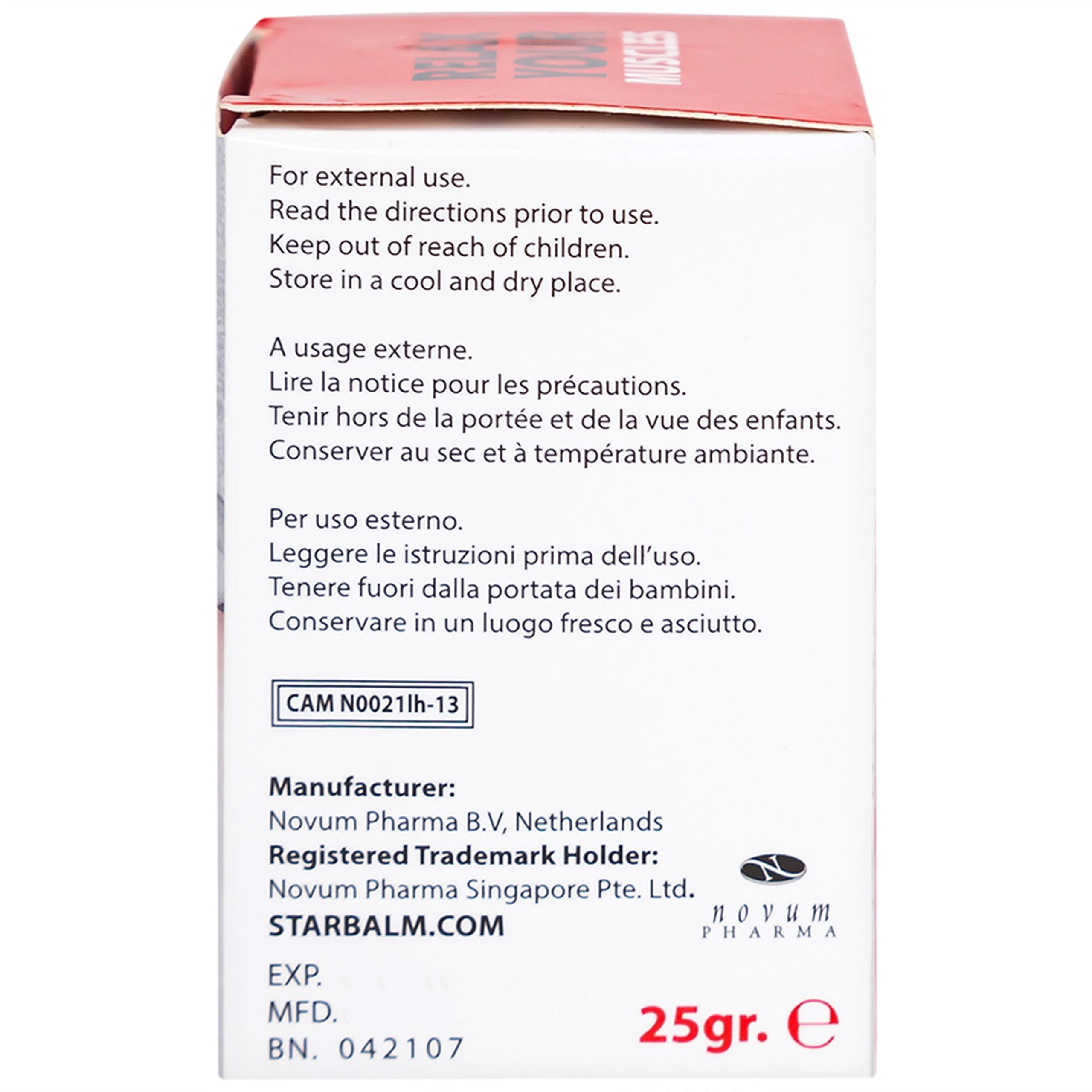 Cao xoa giảm đau Starbalm đỏ 25g hỗ trợ làm nóng, giảm mỏi cơ, chấn thương