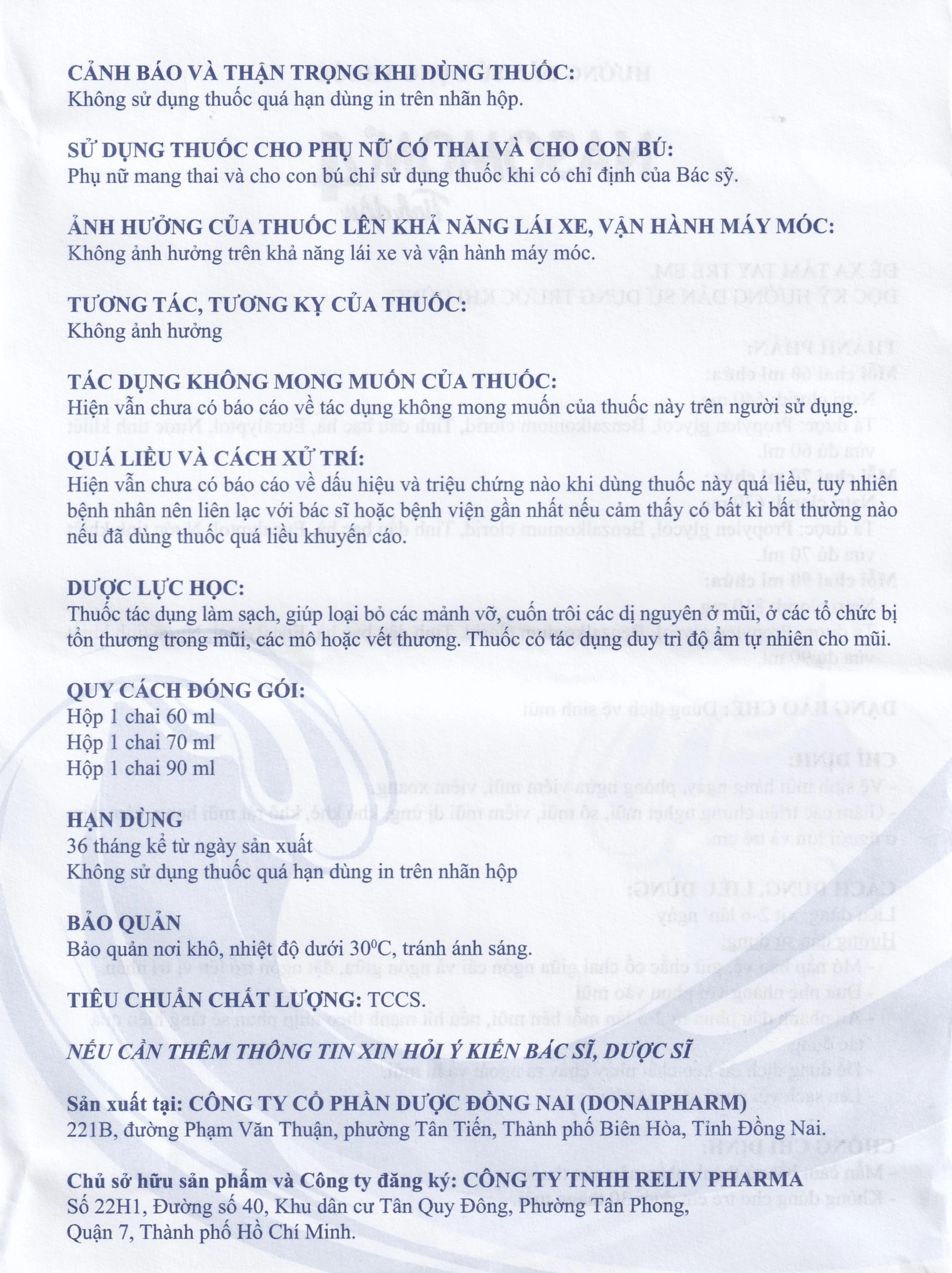 Tinh dầu Nasomom 4 Reliv hỗ trợ điều trị nghẹt mũi, sổ mũi, khò khè, cảm cúm (70ml)