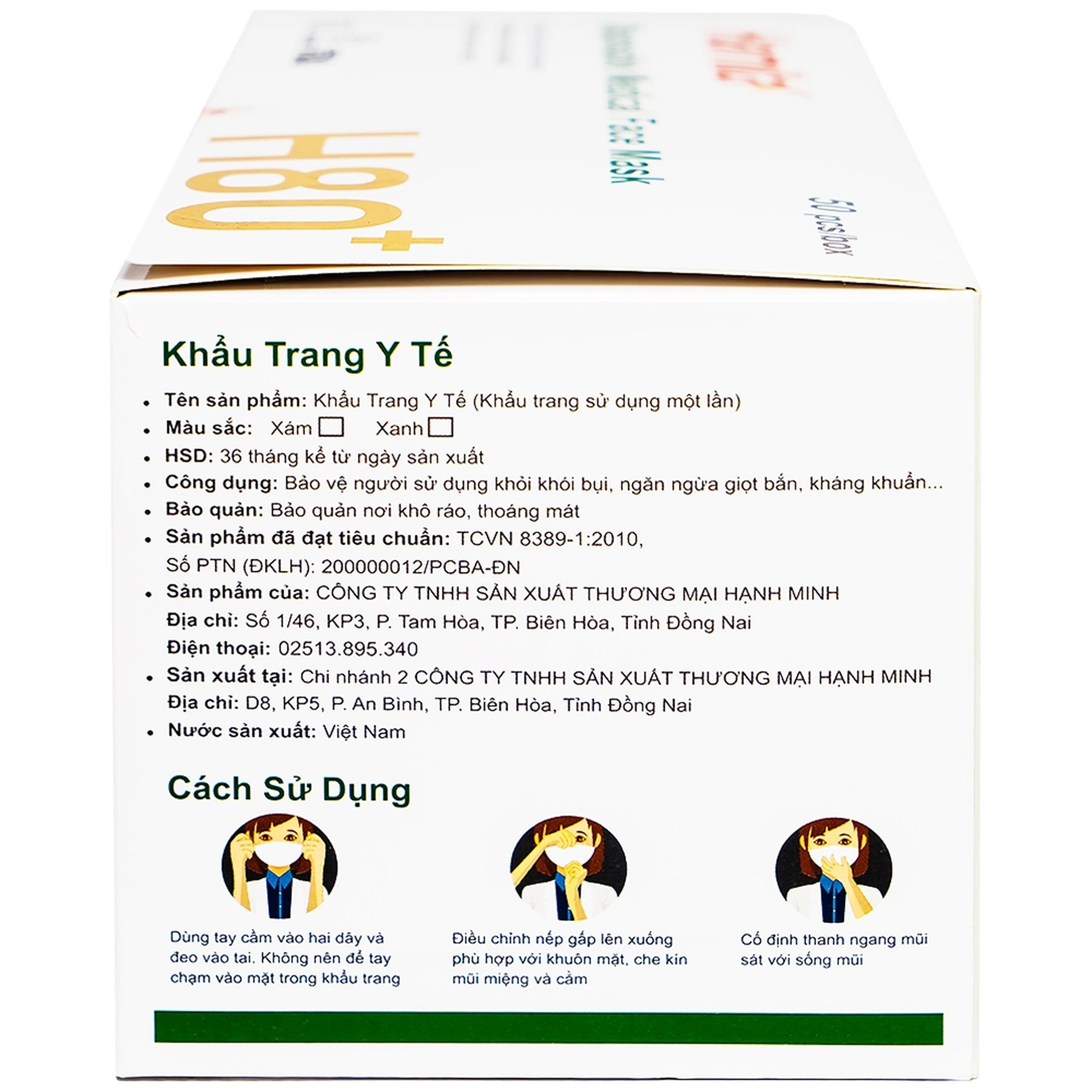 Khẩu trang 4 lớp than hoạt tính Hamita H80+ màu xám (50 cái) ngăn khói bụi, vi khuẩn và giọt bắn