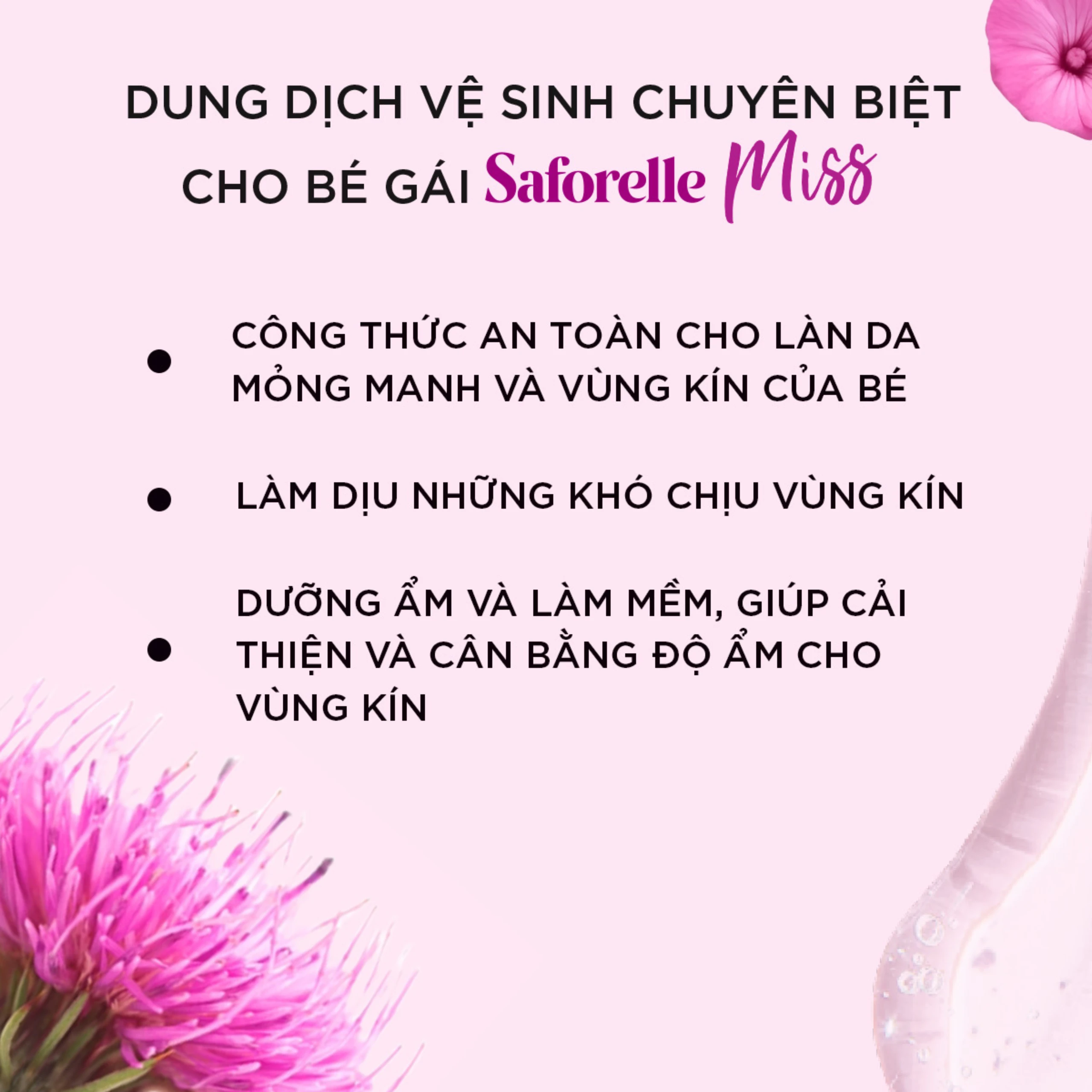 Dung dịch vệ sinh cho bé Saforelle Miss dịu nhẹ, bảo vệ vùng kín (100ml) 3