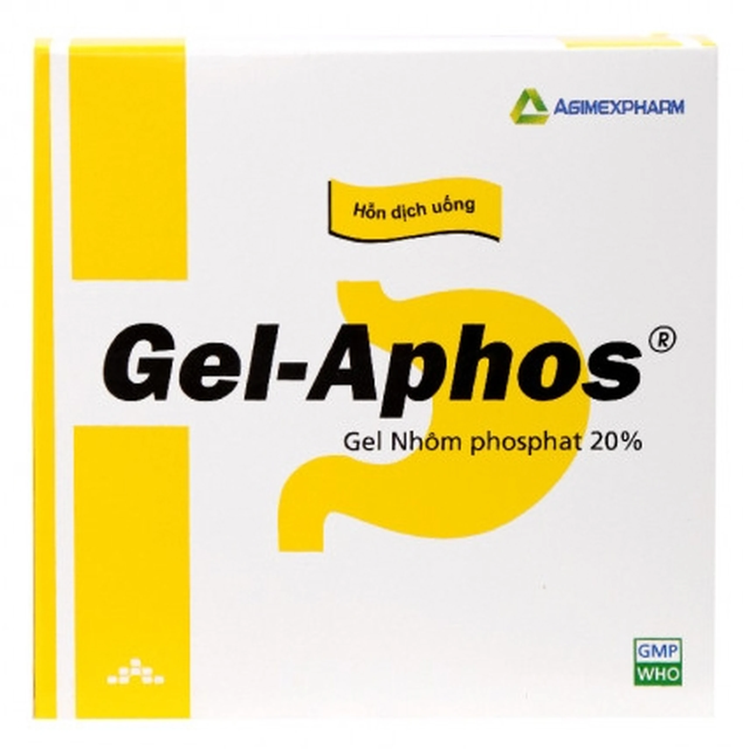 Hỗn dịch uống Gel-Aphos Agimexpharm điều trị viêm dạ dày cấp và mạn (20 gói)