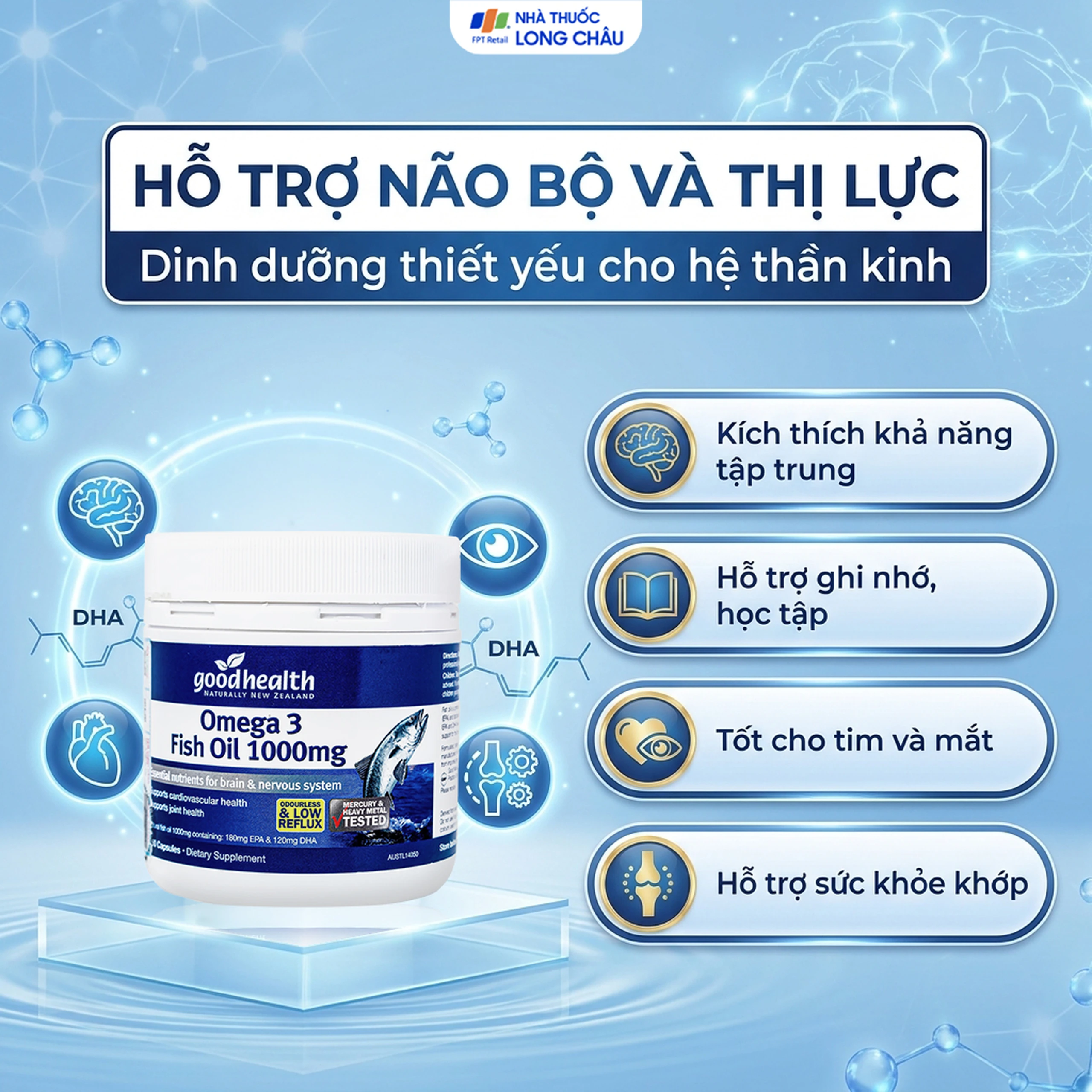 Viên giúp phát triển não bộ Omega 3 Fish Oil 1000mg GoodHealth (150 viên) 4