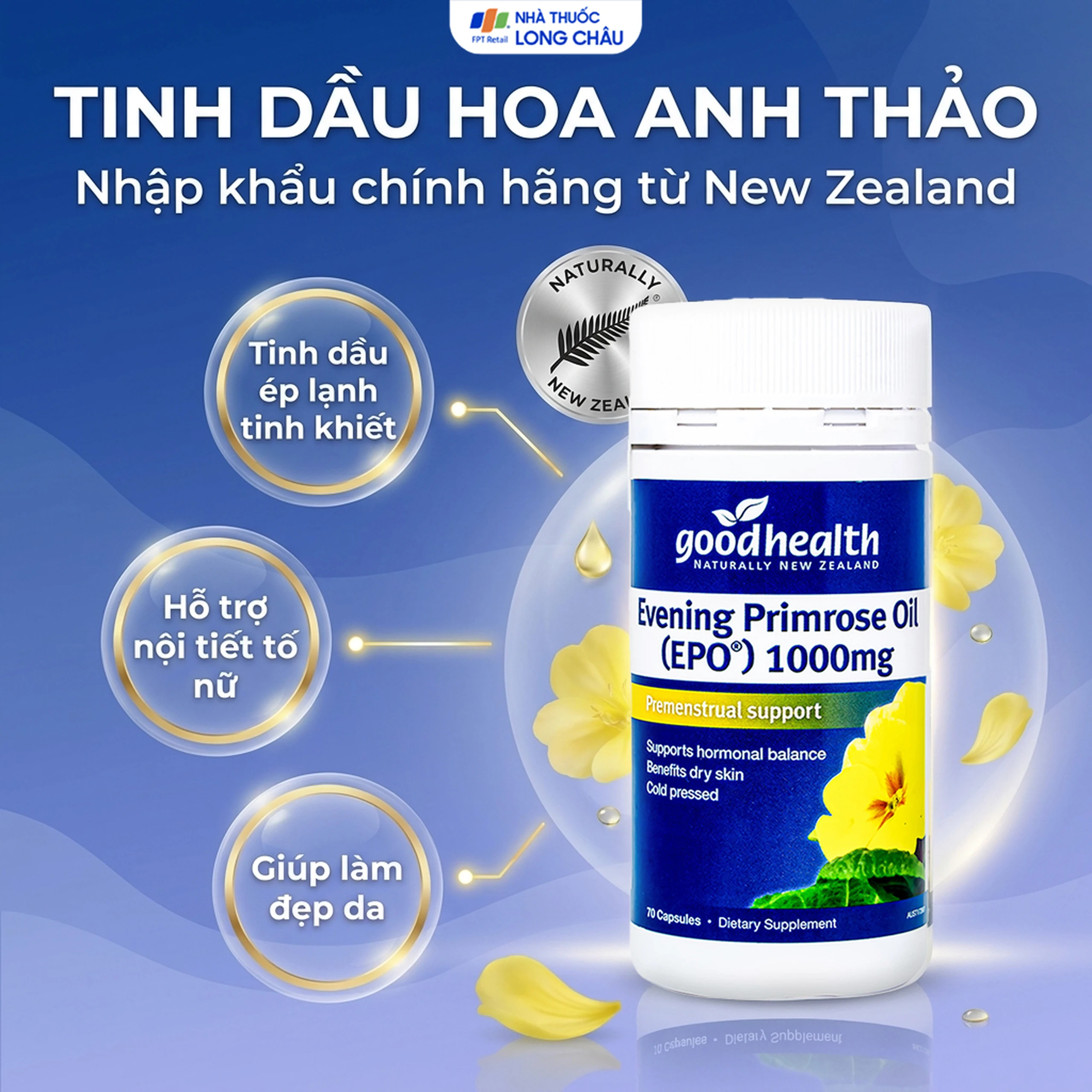 Viên uống cải thiện nội tiết tố nữ giúp da mịn Evening Primrose Oil (EPO) 1000mg GoodHealth (70 viên) 2