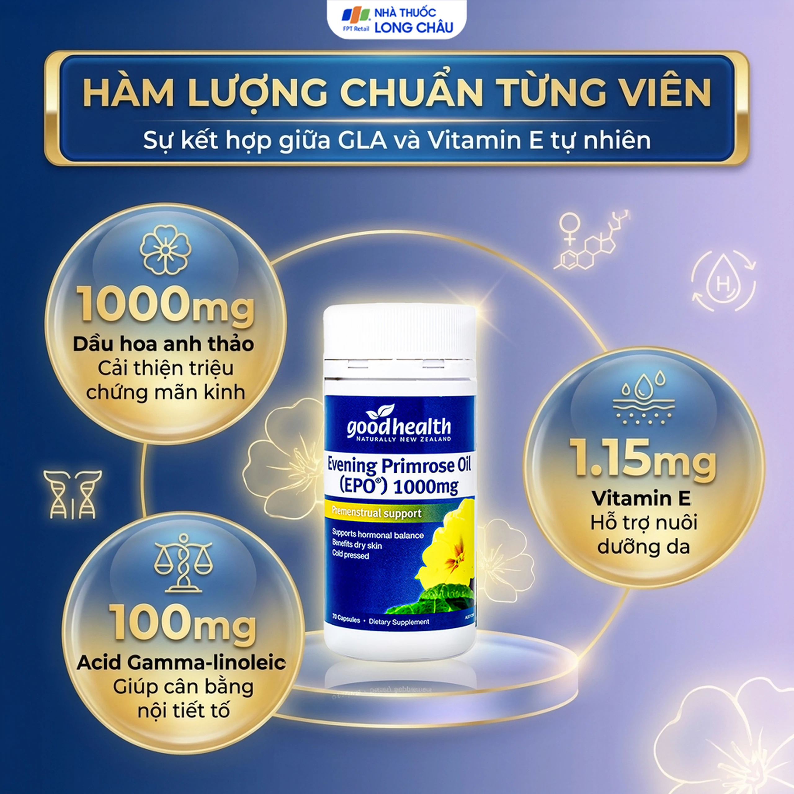 Viên uống cải thiện nội tiết tố nữ giúp da mịn Evening Primrose Oil (EPO) 1000mg GoodHealth (70 viên) 3