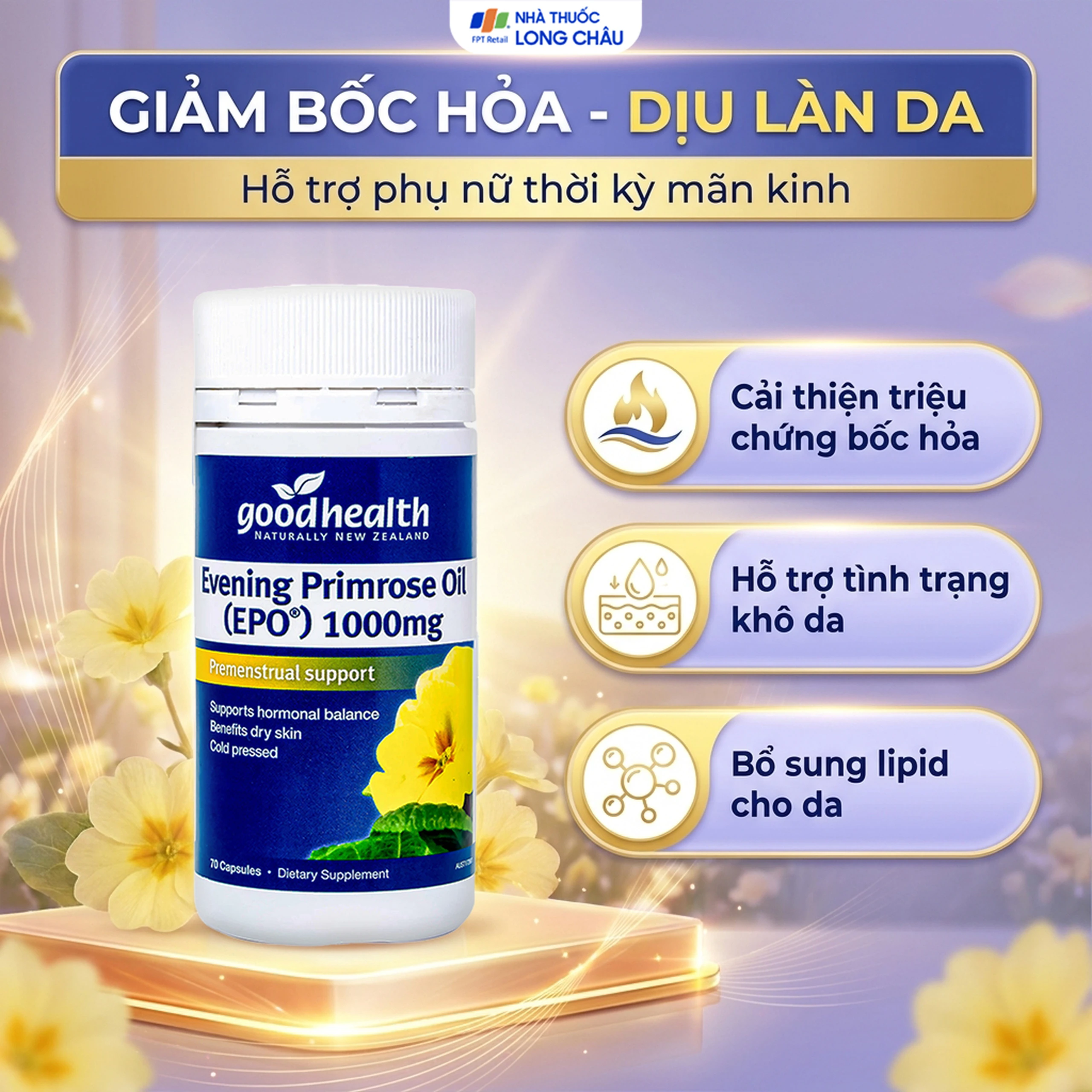 Viên uống cải thiện nội tiết tố nữ giúp da mịn Evening Primrose Oil (EPO) 1000mg GoodHealth (70 viên) 4
