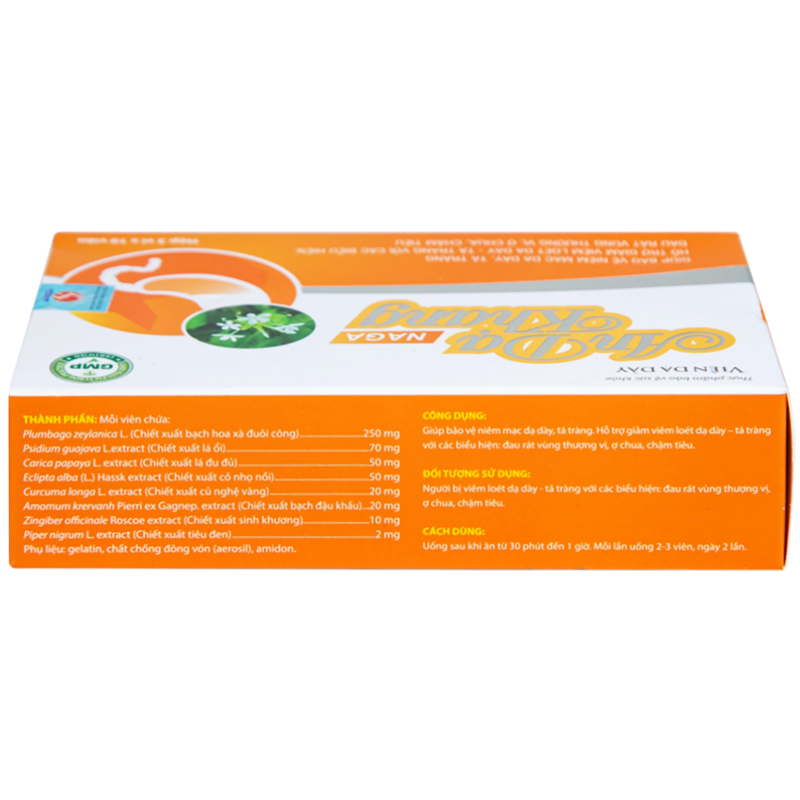 Viên uống giúp giảm viêm loét dạ dày, tá tràng An Dạ Khang Naga Vesta (3 vỉ x 10 viên)